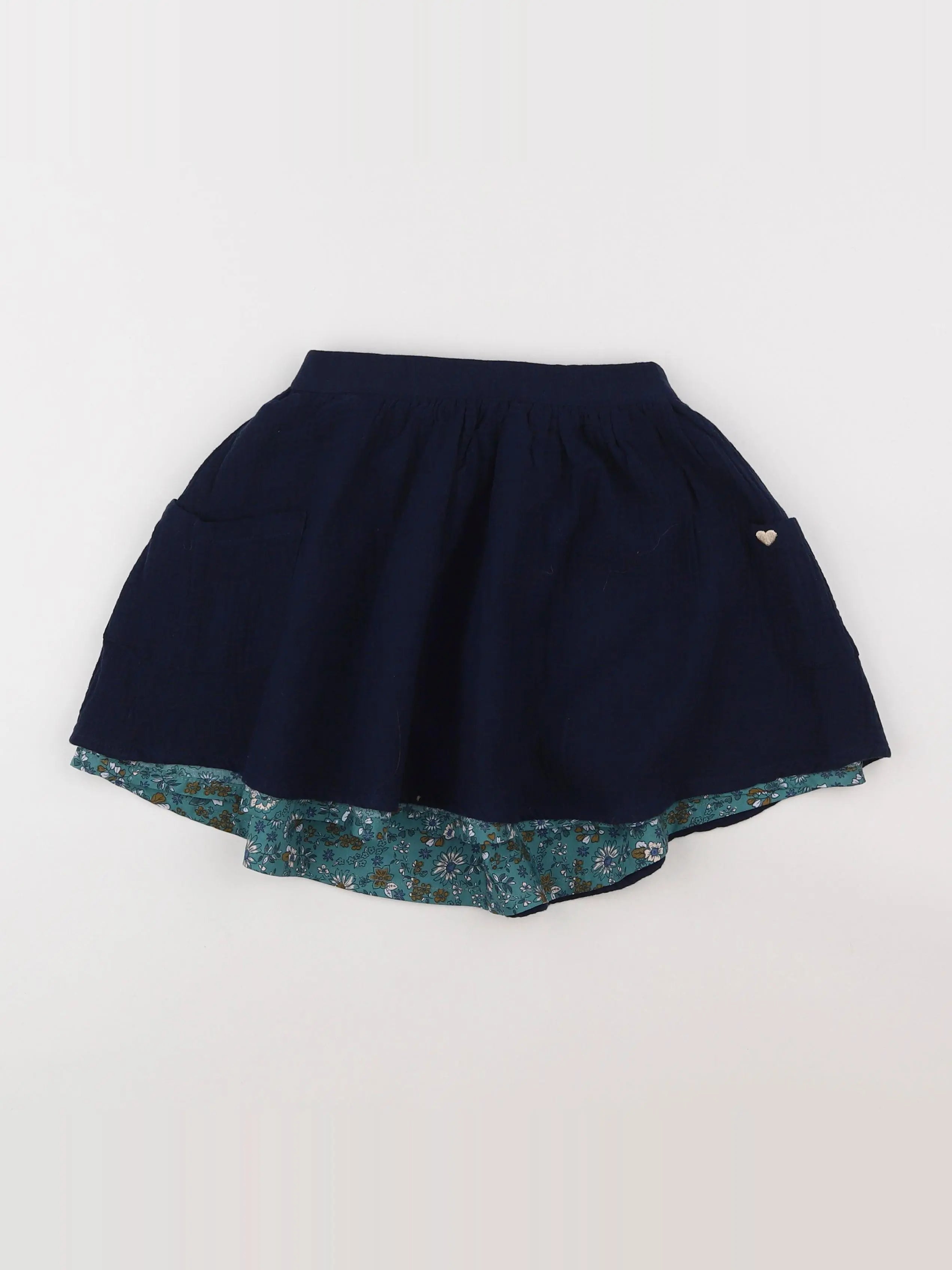 Vertbaudet - jupe réversible bleu - 9 ans