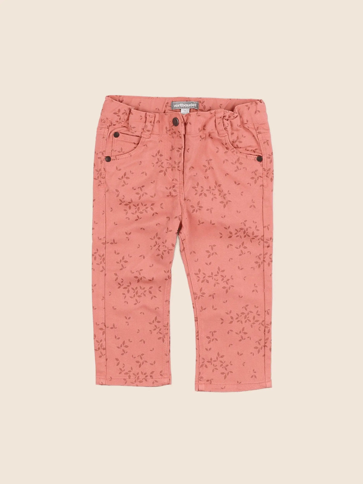 Vertbaudet - pantalon orange - 12 mois