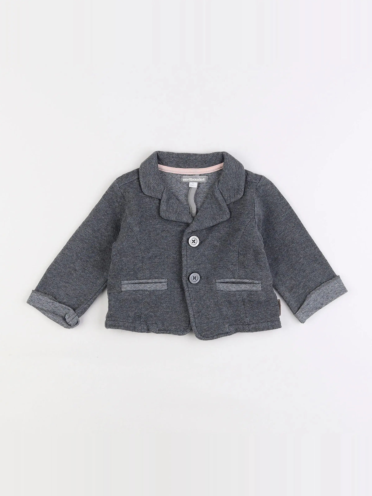 Vertbaudet - veste gris - 12 mois