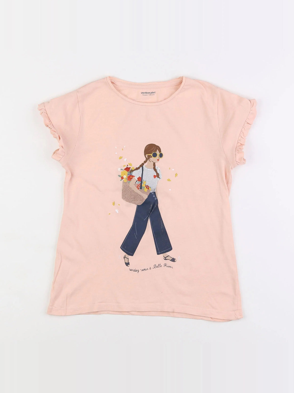 Vertbaudet - tee-shirt rose - 10 ans