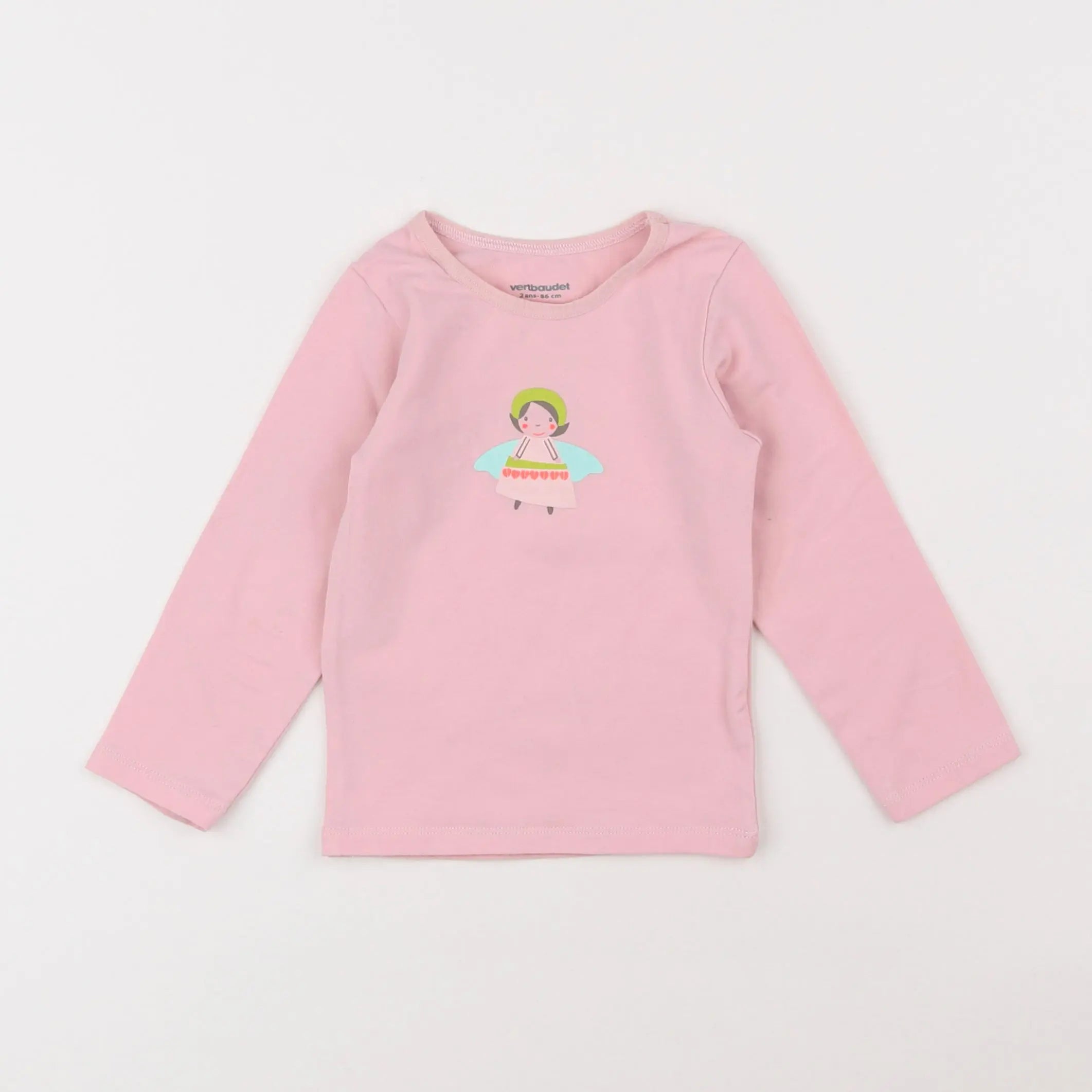Vertbaudet - tee-shirt rose - 2 ans