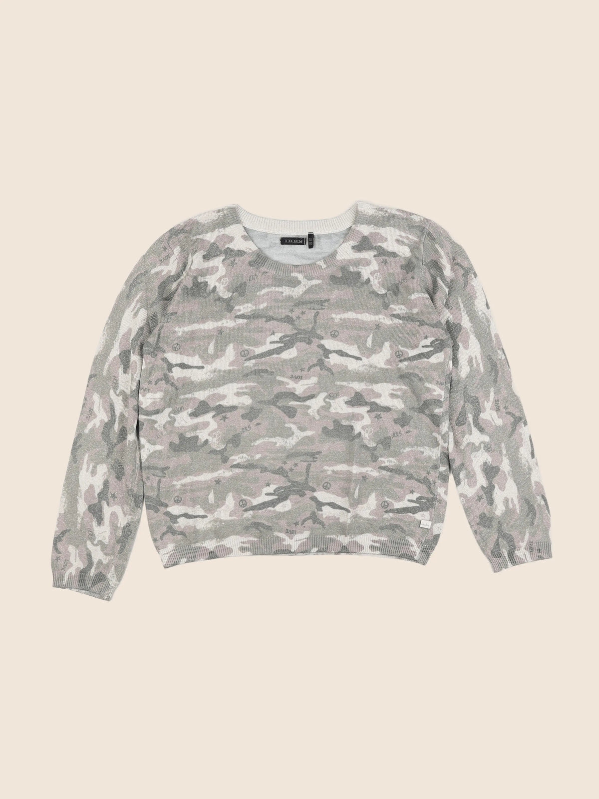 IKKS - pull beige, vert - 10 ans