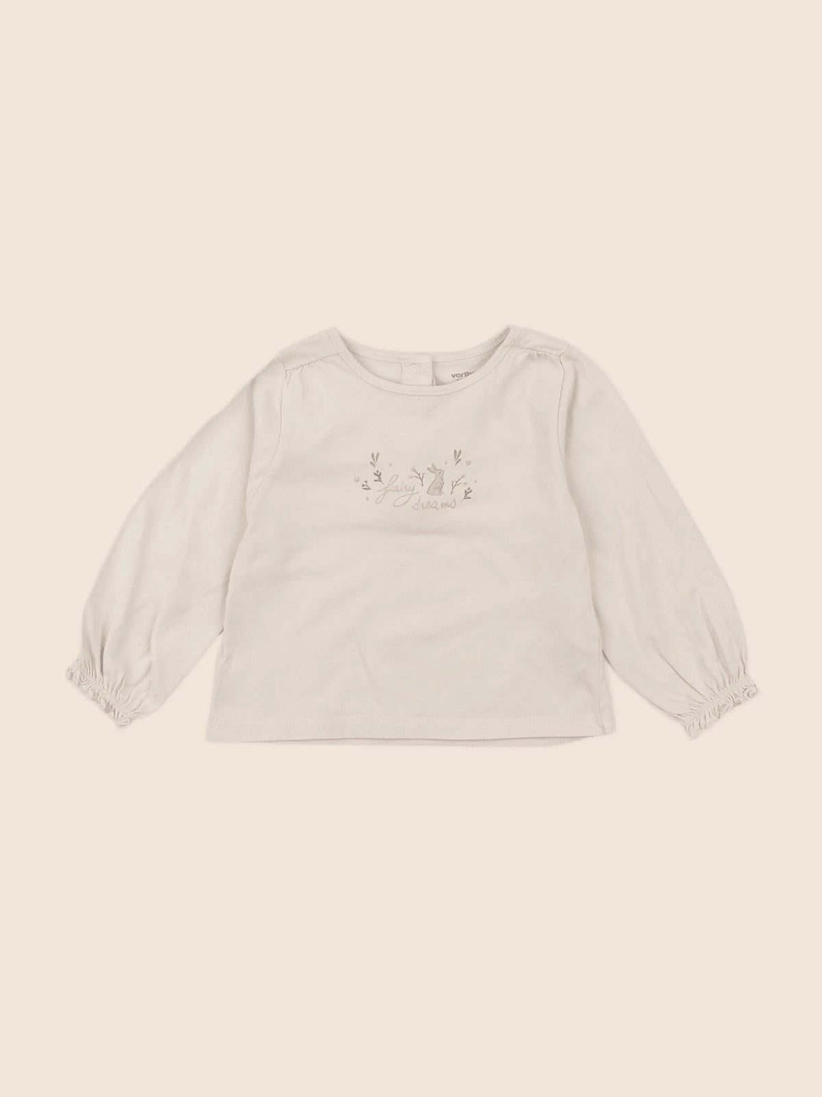 Vertbaudet - tee-shirt beige - 12 mois