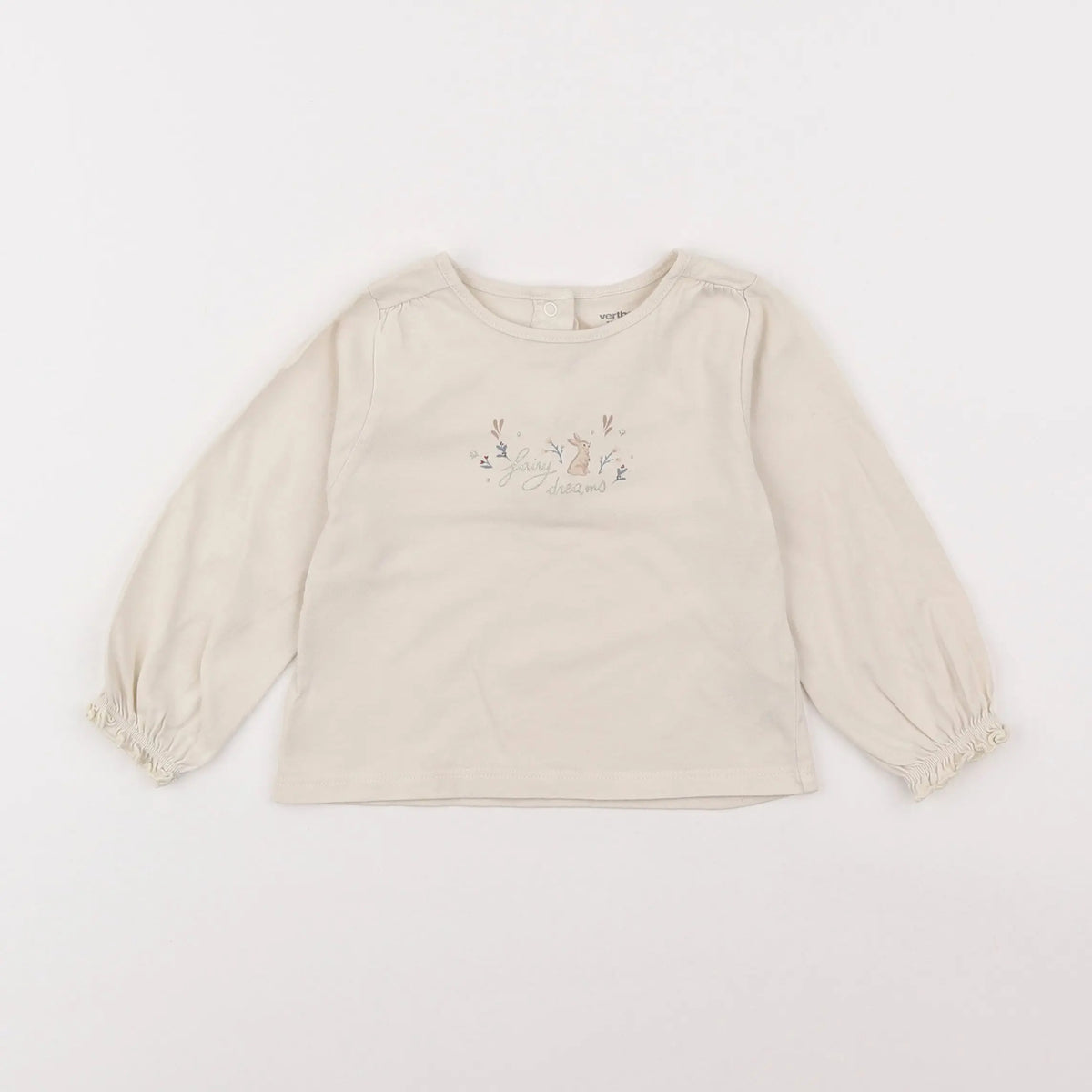 Vertbaudet - tee-shirt beige - 12 mois