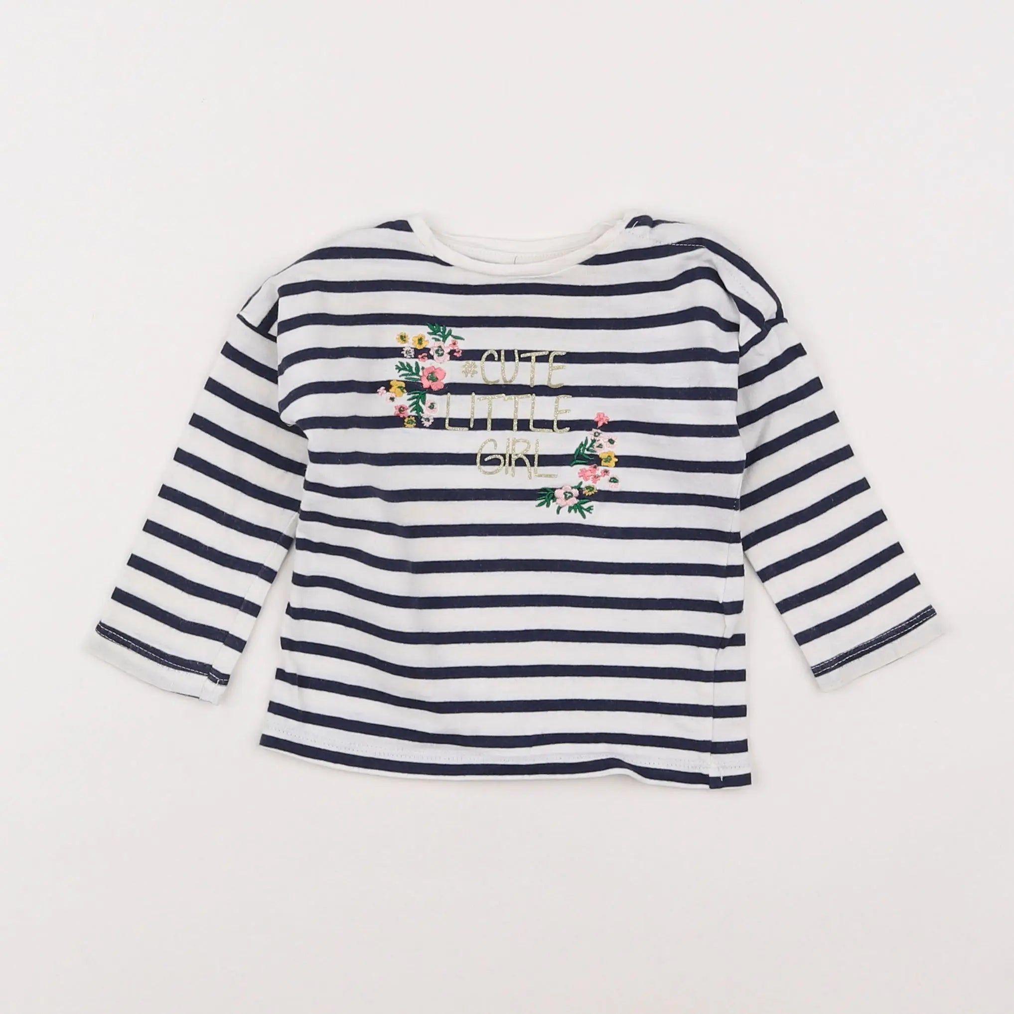 Vertbaudet - tee-shirt bleu, or - 6 mois