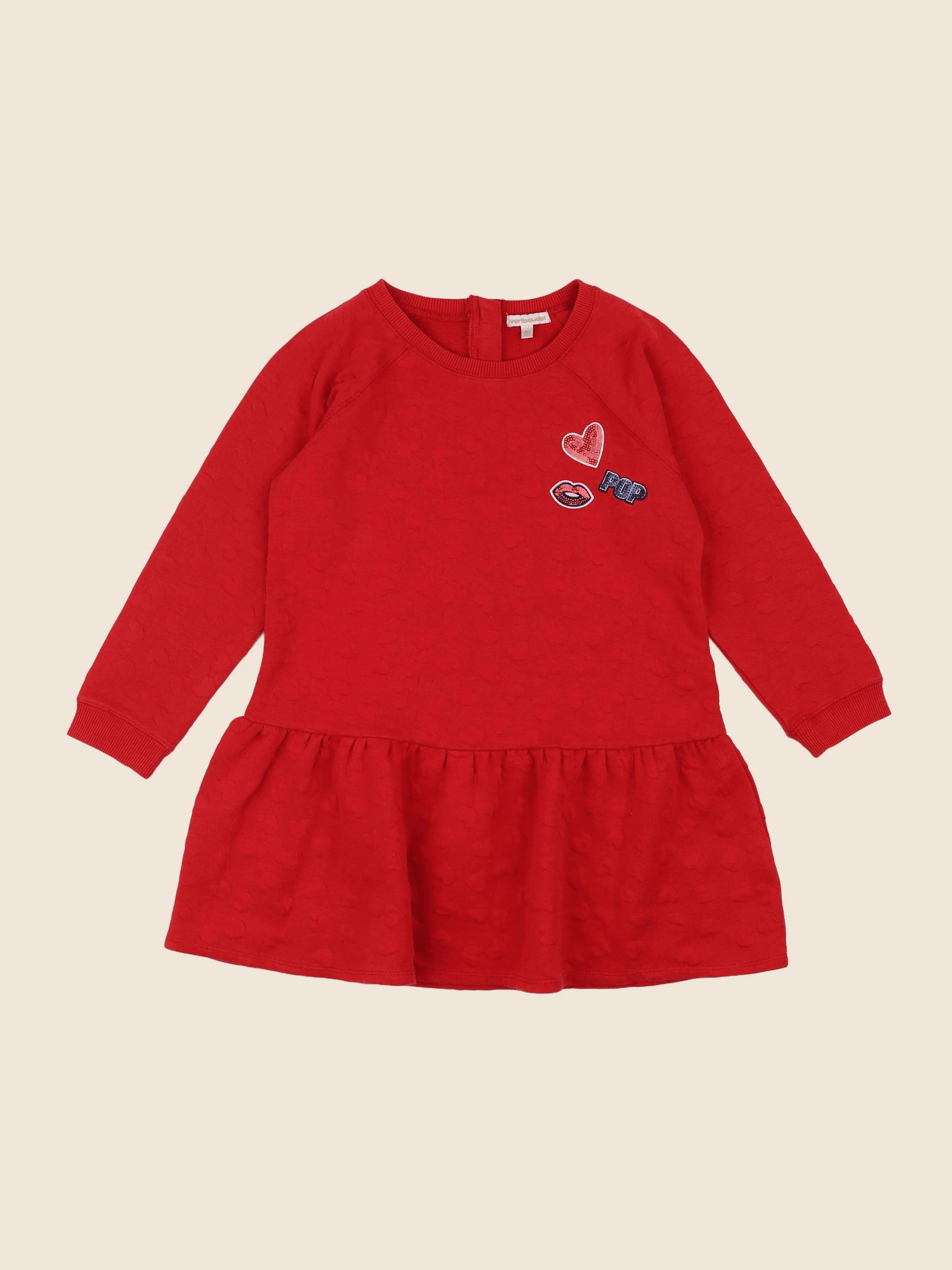 Vertbaudet - robe rouge - 8 ans