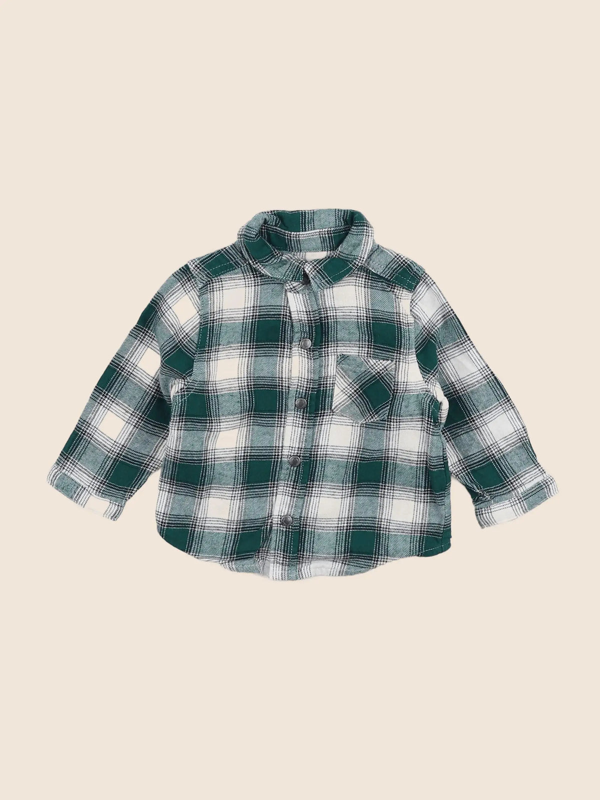 Vertbaudet - chemise vert - 9 mois