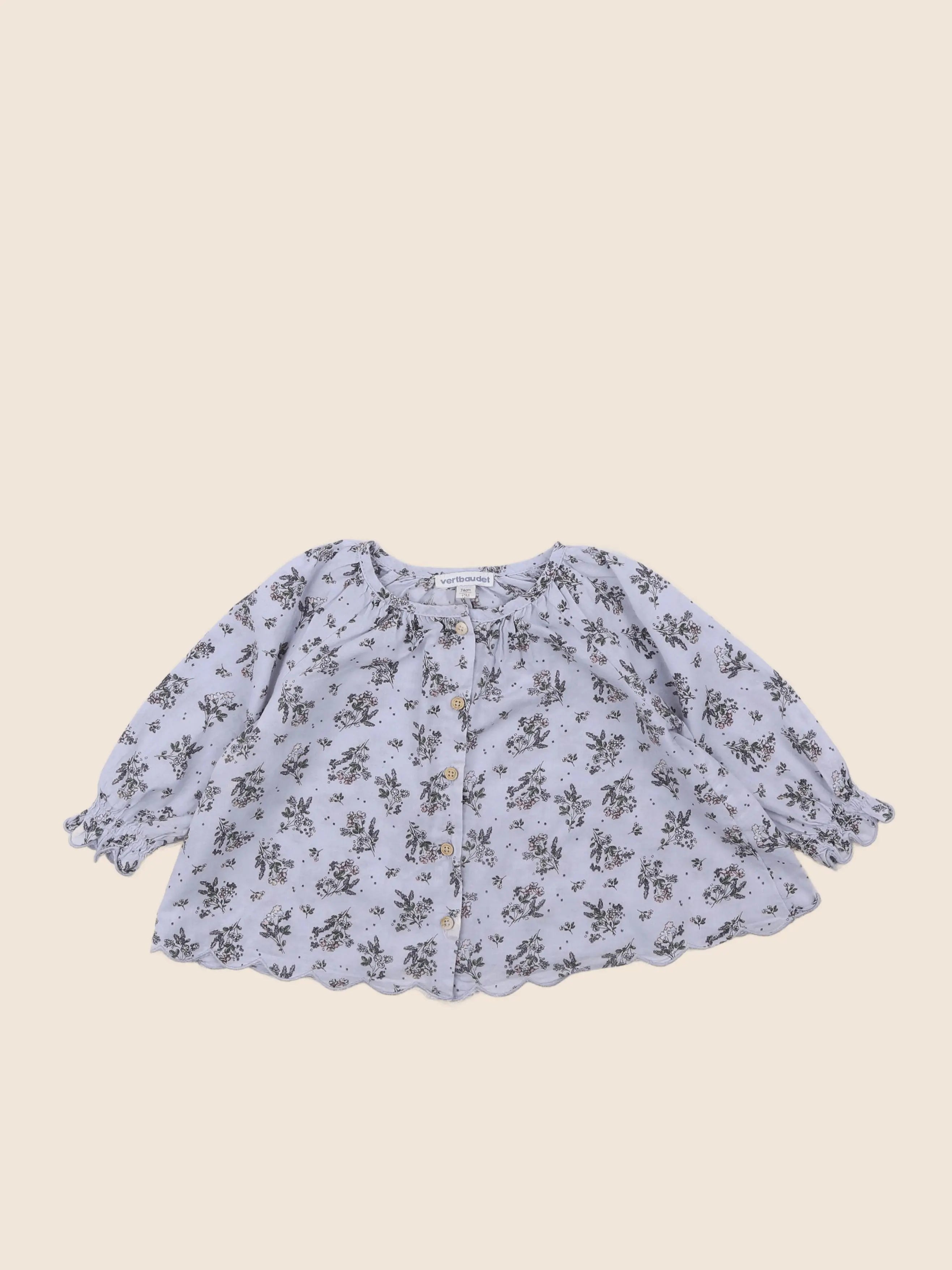 Vertbaudet - blouse bleu - 12 mois