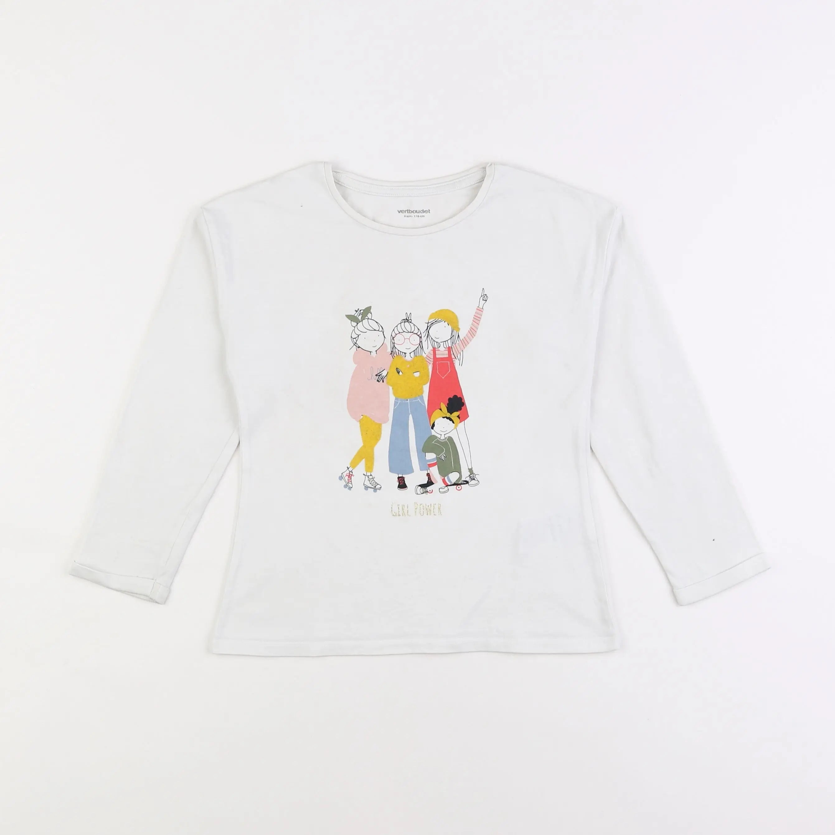 Vertbaudet - tee-shirt blanc - 6 ans