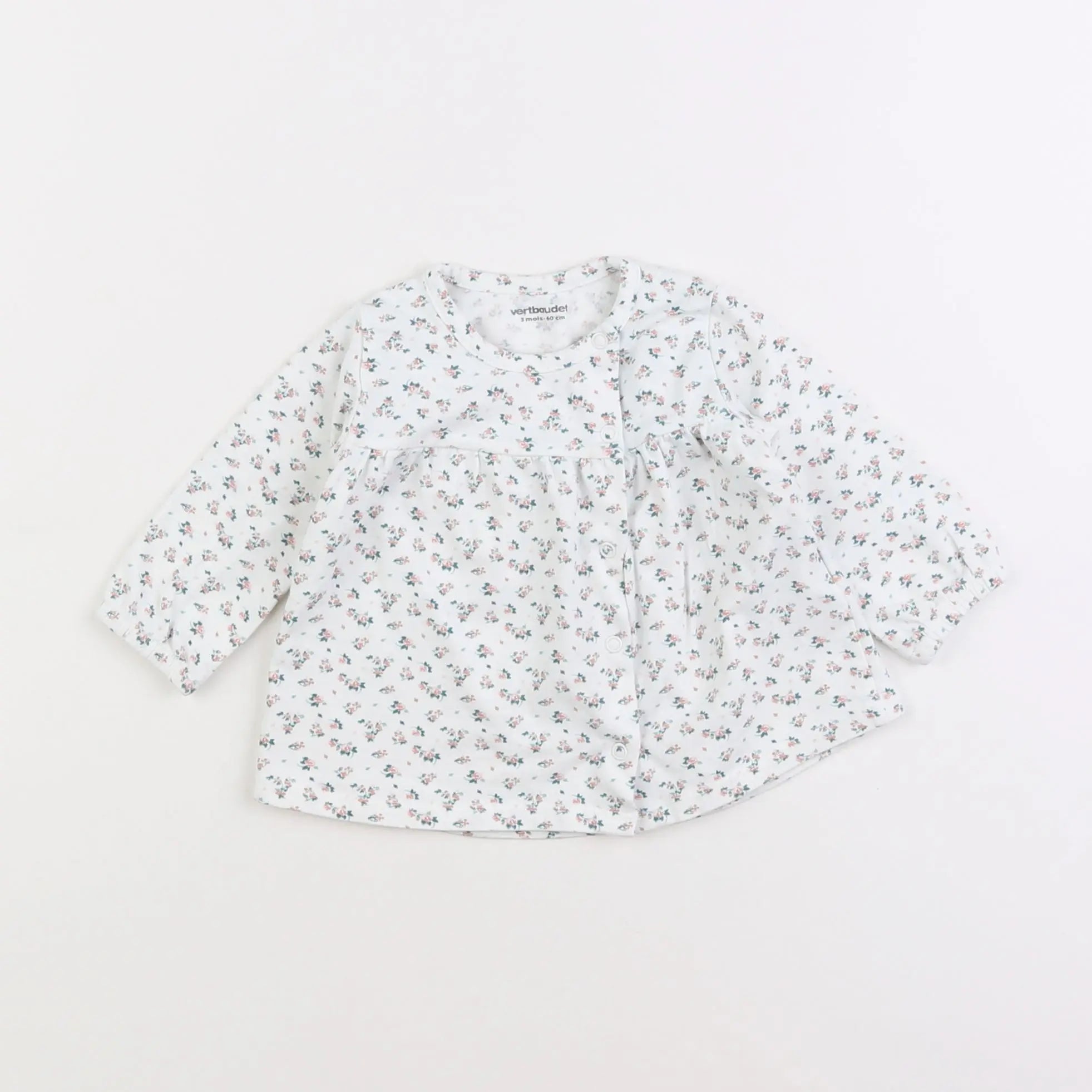 Vertbaudet - tee-shirt blanc - 3 mois