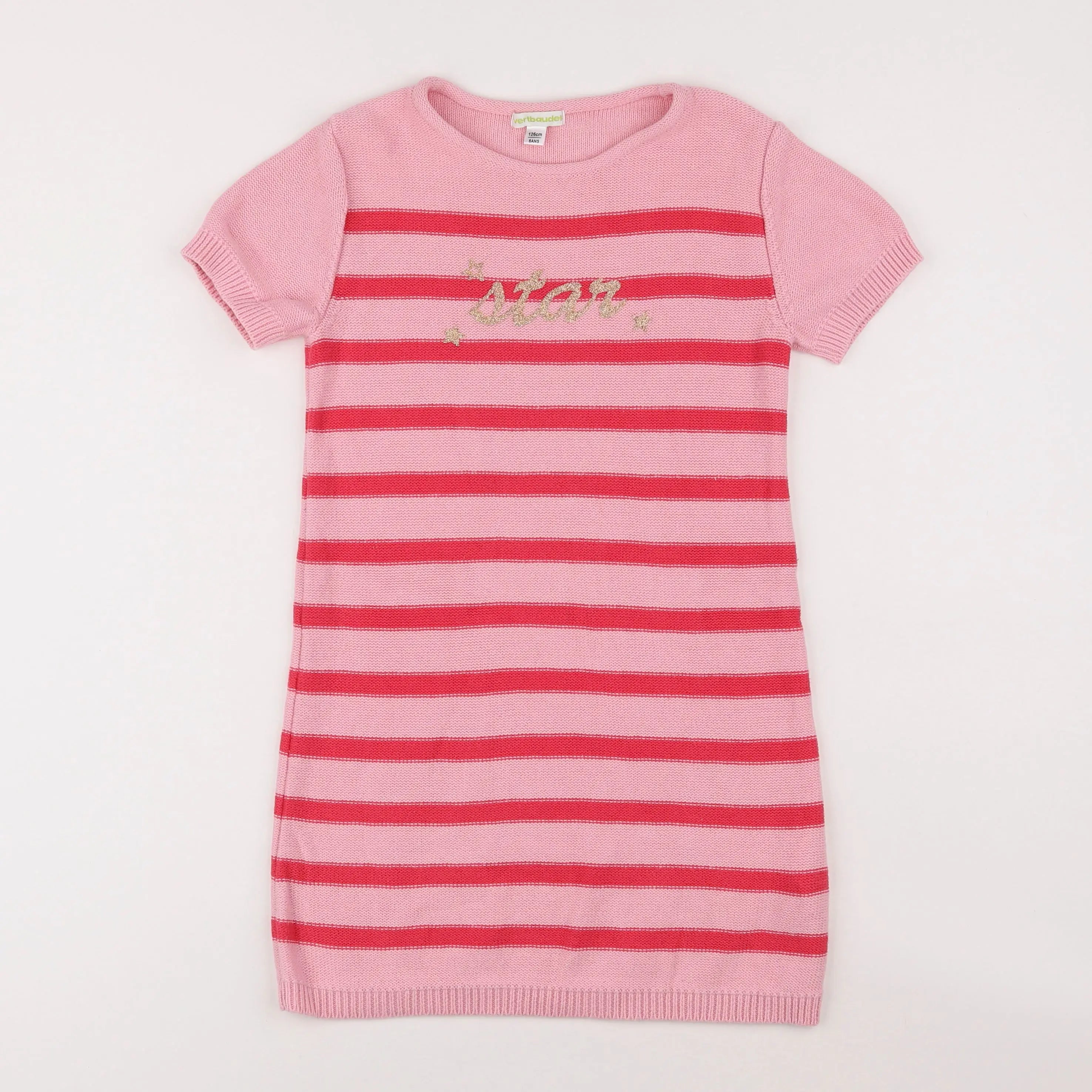 Vertbaudet - robe rose - 8 ans
