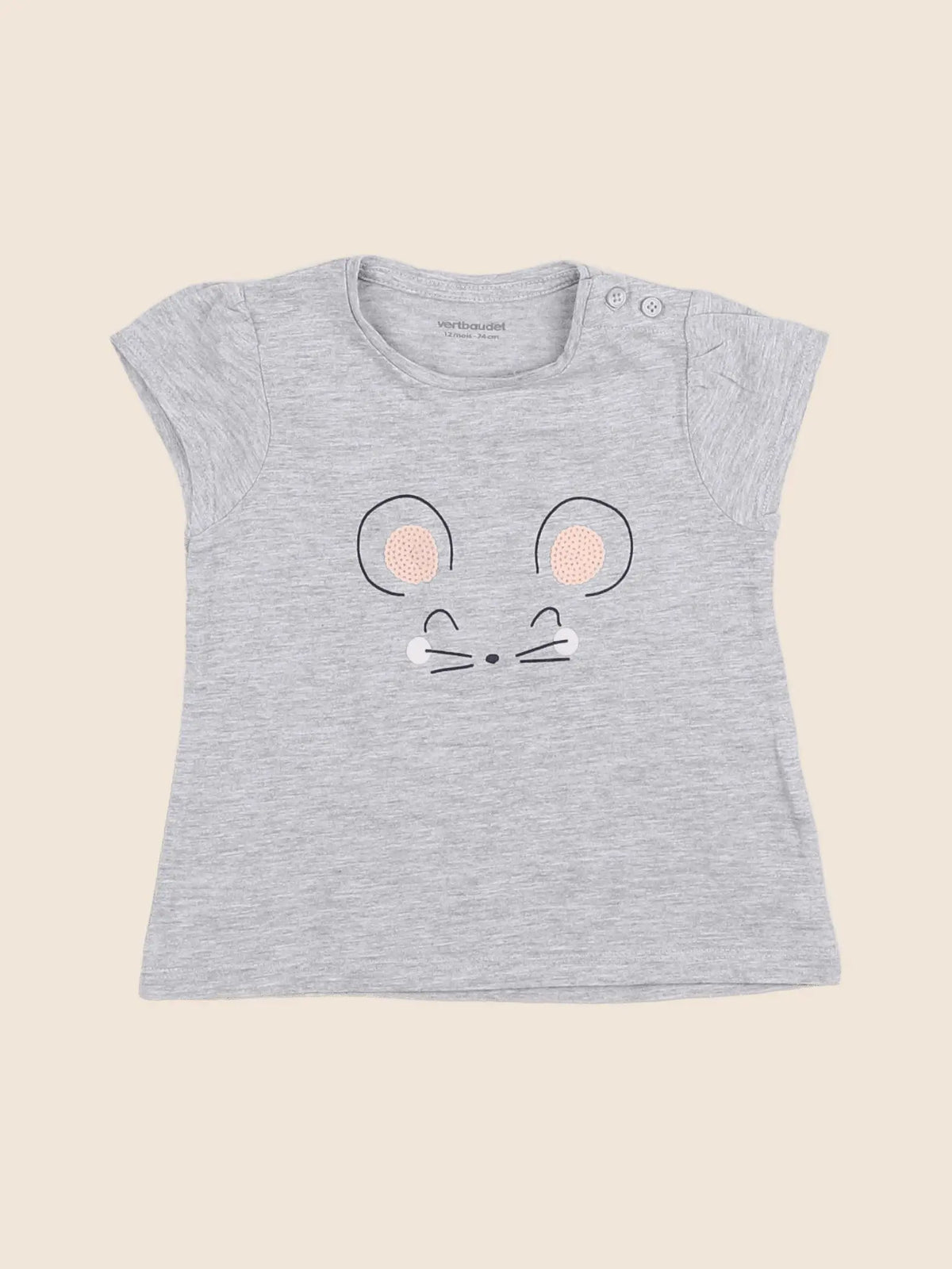 Vertbaudet - tee-shirt gris - 12 mois