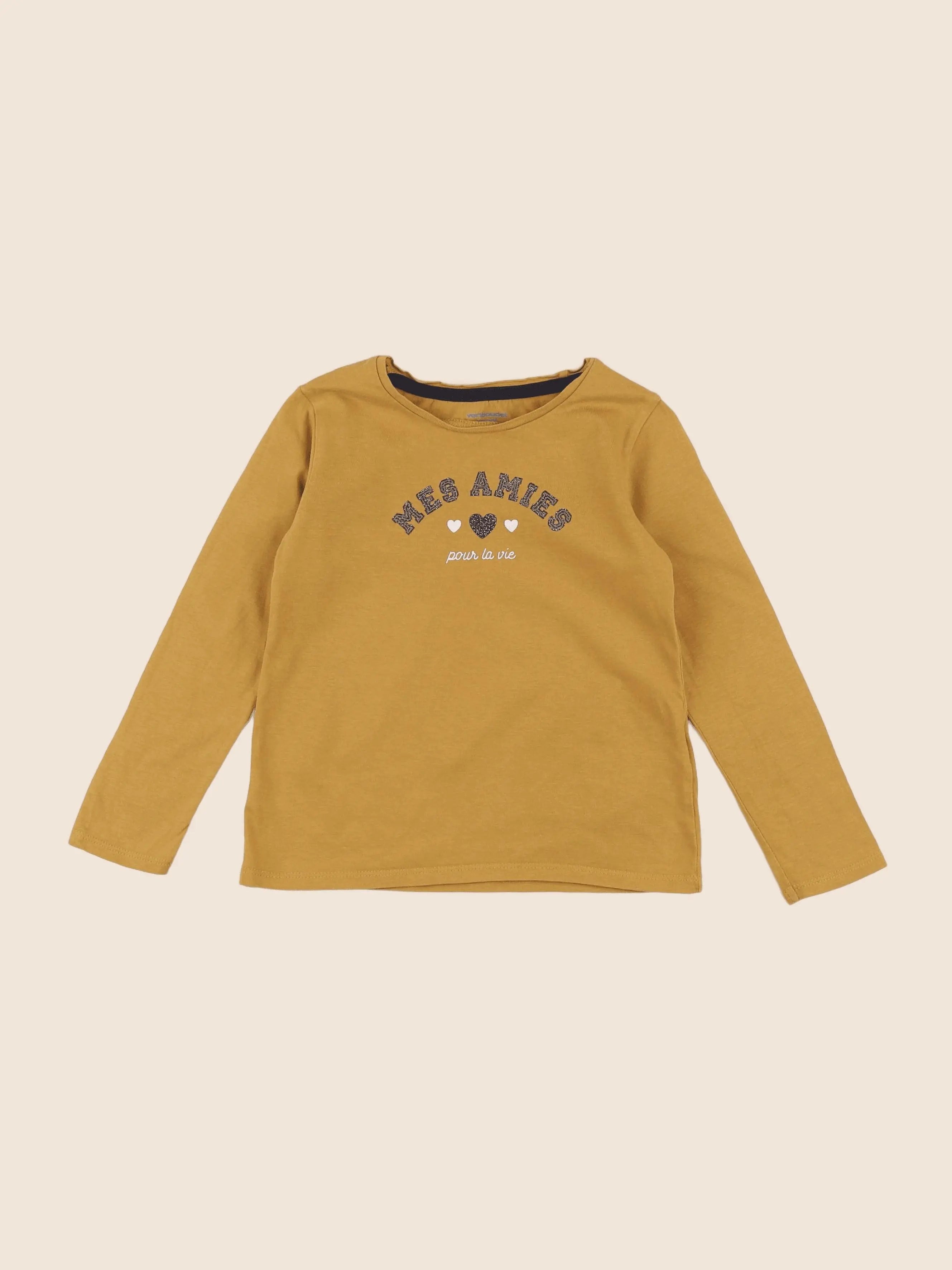Vertbaudet - tee-shirt jaune - 4 ans