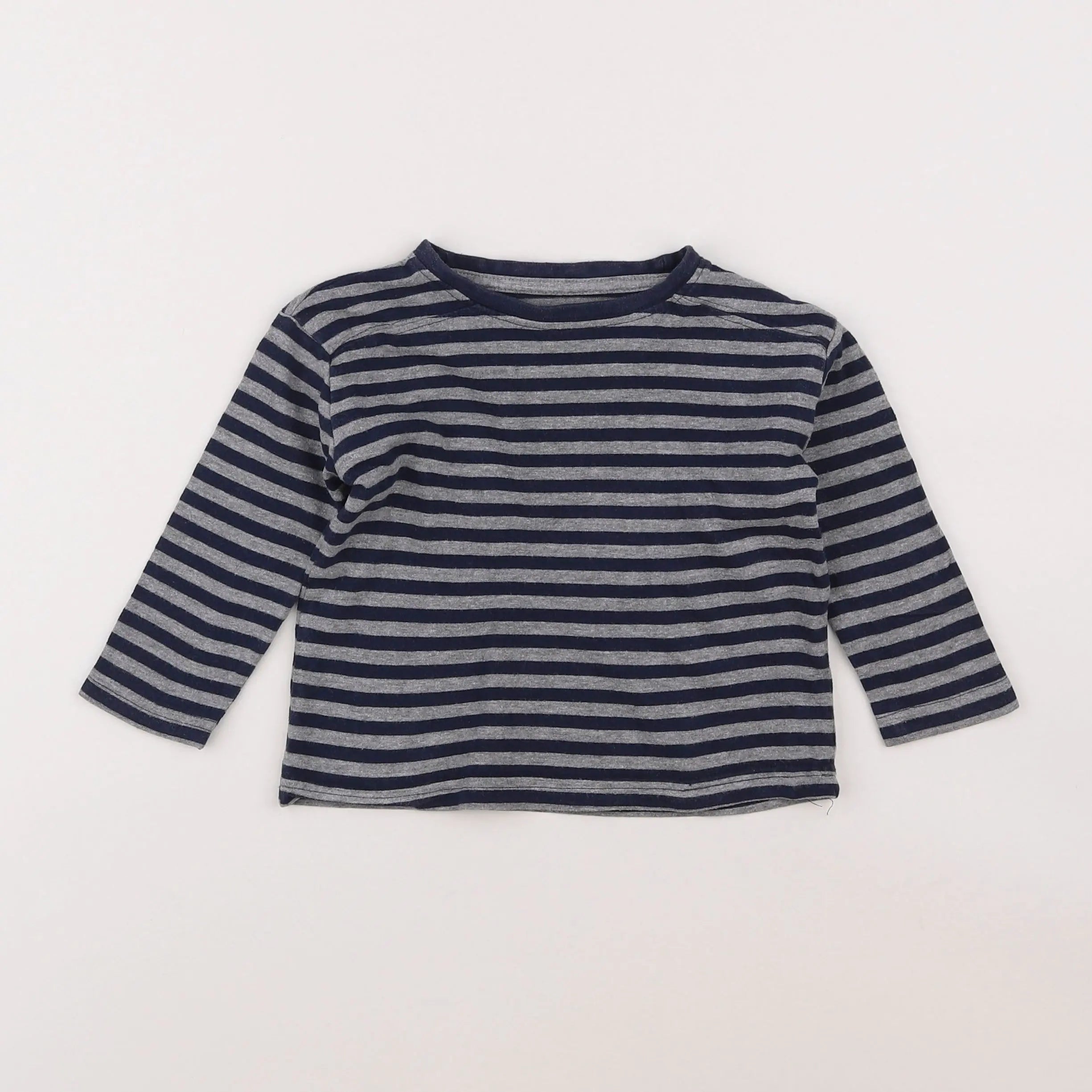 Vertbaudet - tee-shirt bleu, gris - 2 ans