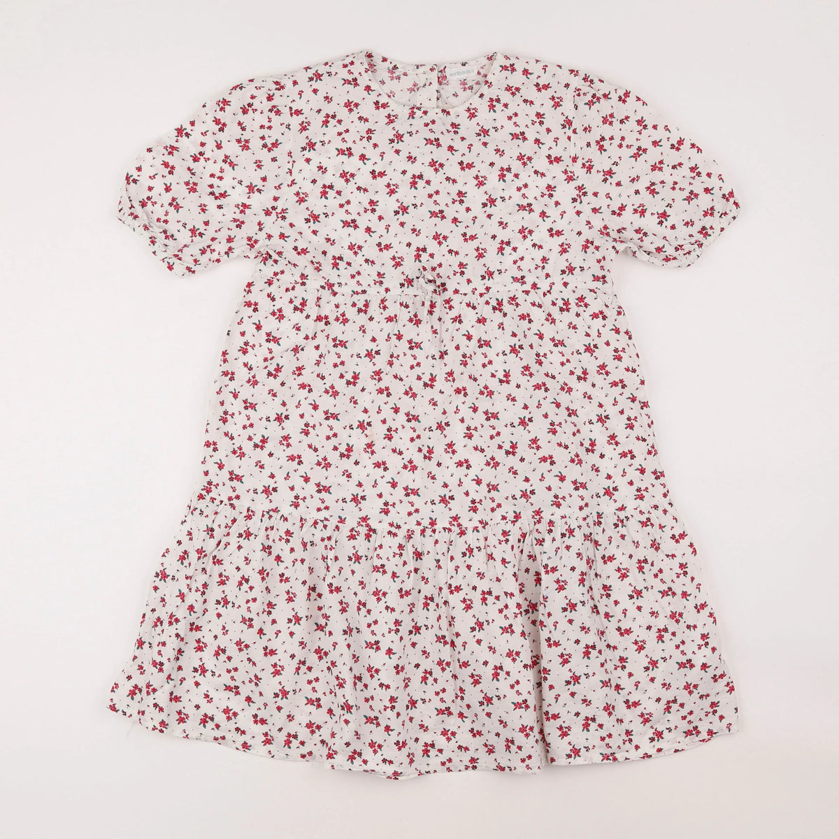 Vertbaudet - robe beige, rouge - 10 ans