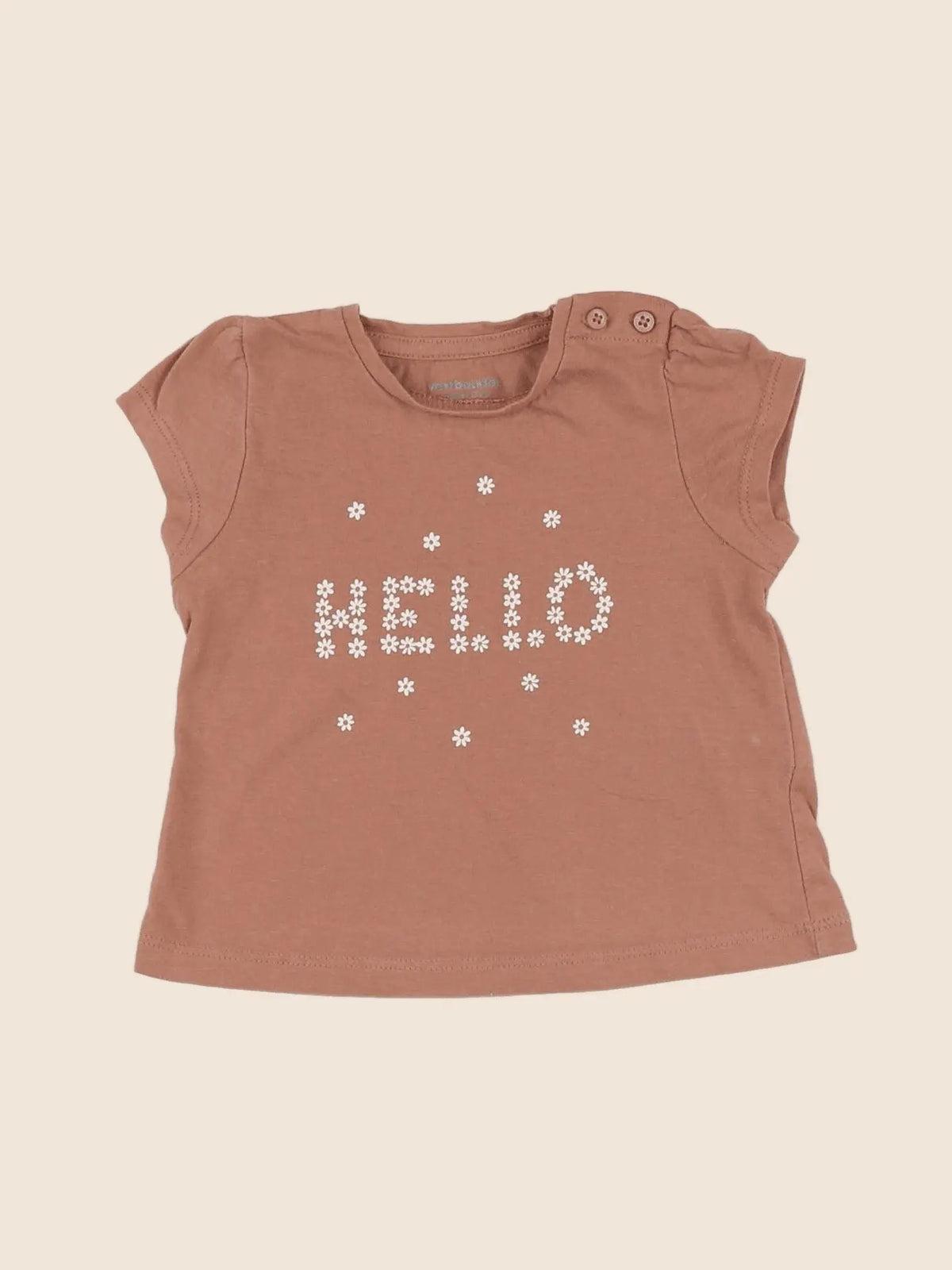Vertbaudet - tee-shirt marron - 6 mois