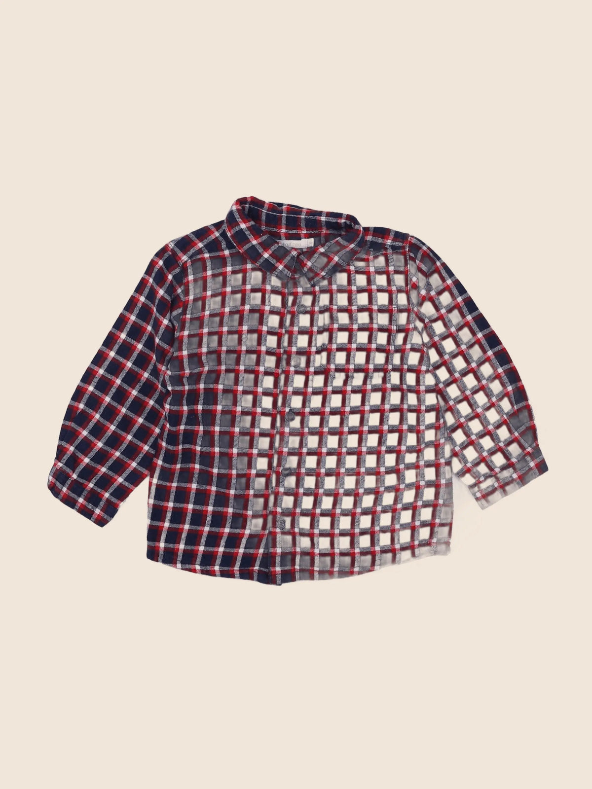 Boutchou - chemise bleu, rouge - 18 mois