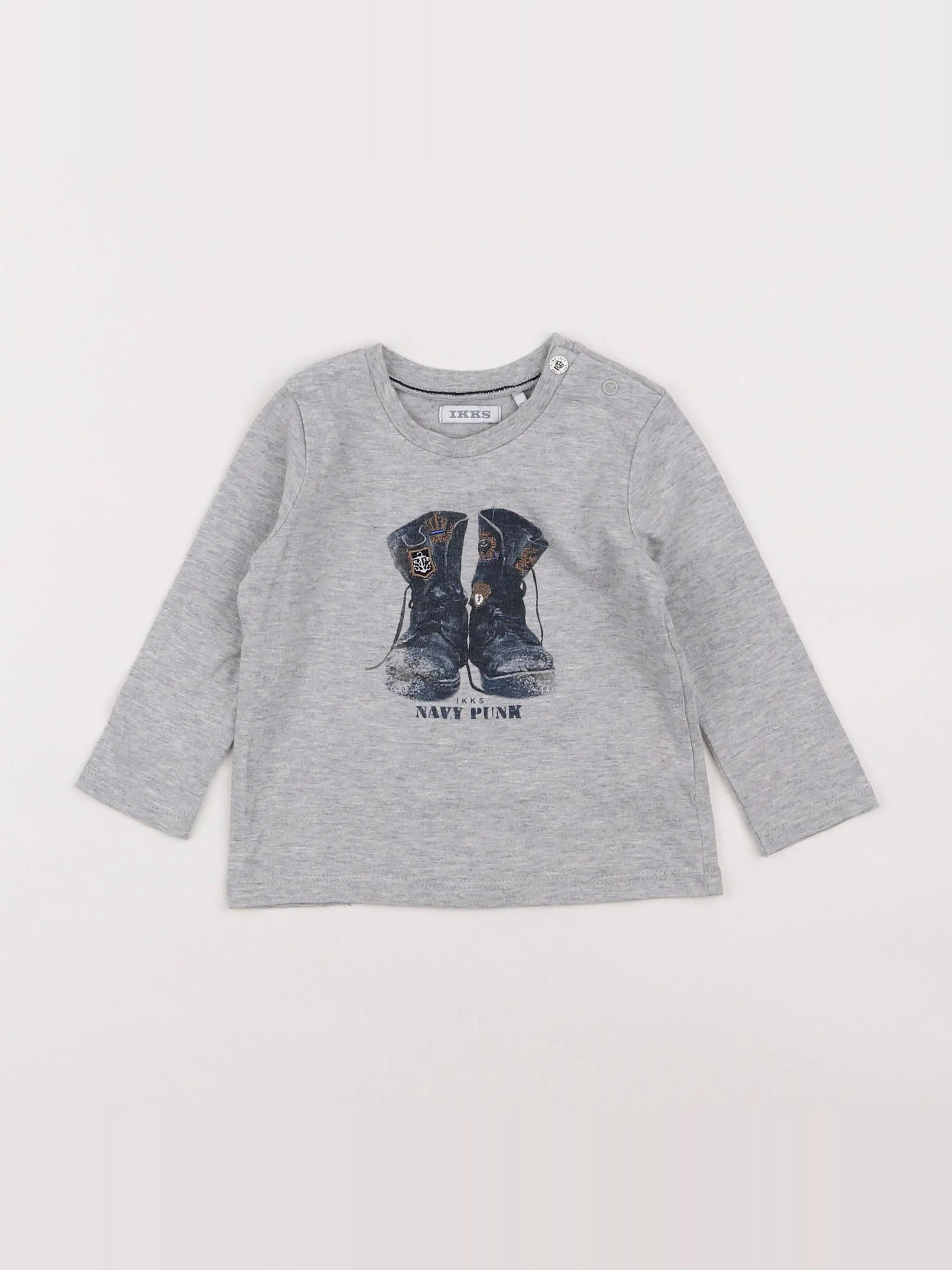 IKKS - tee-shirt gris - 6 mois