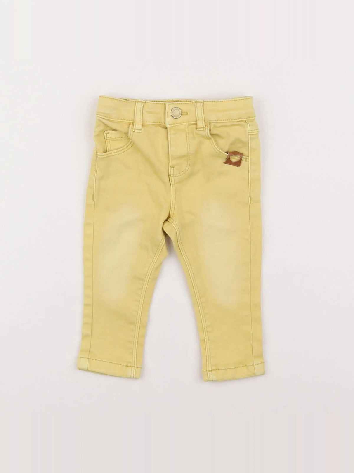 Vertbaudet - pantalon jaune - 9 mois
