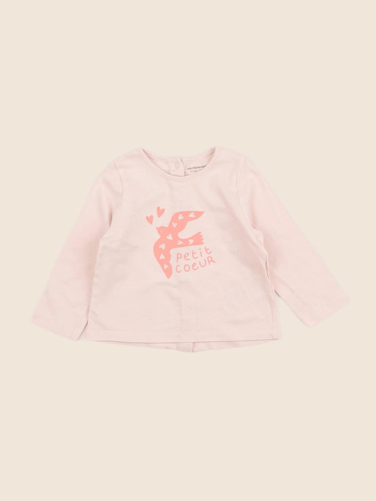 Vertbaudet - tee-shirt rose - 9 mois