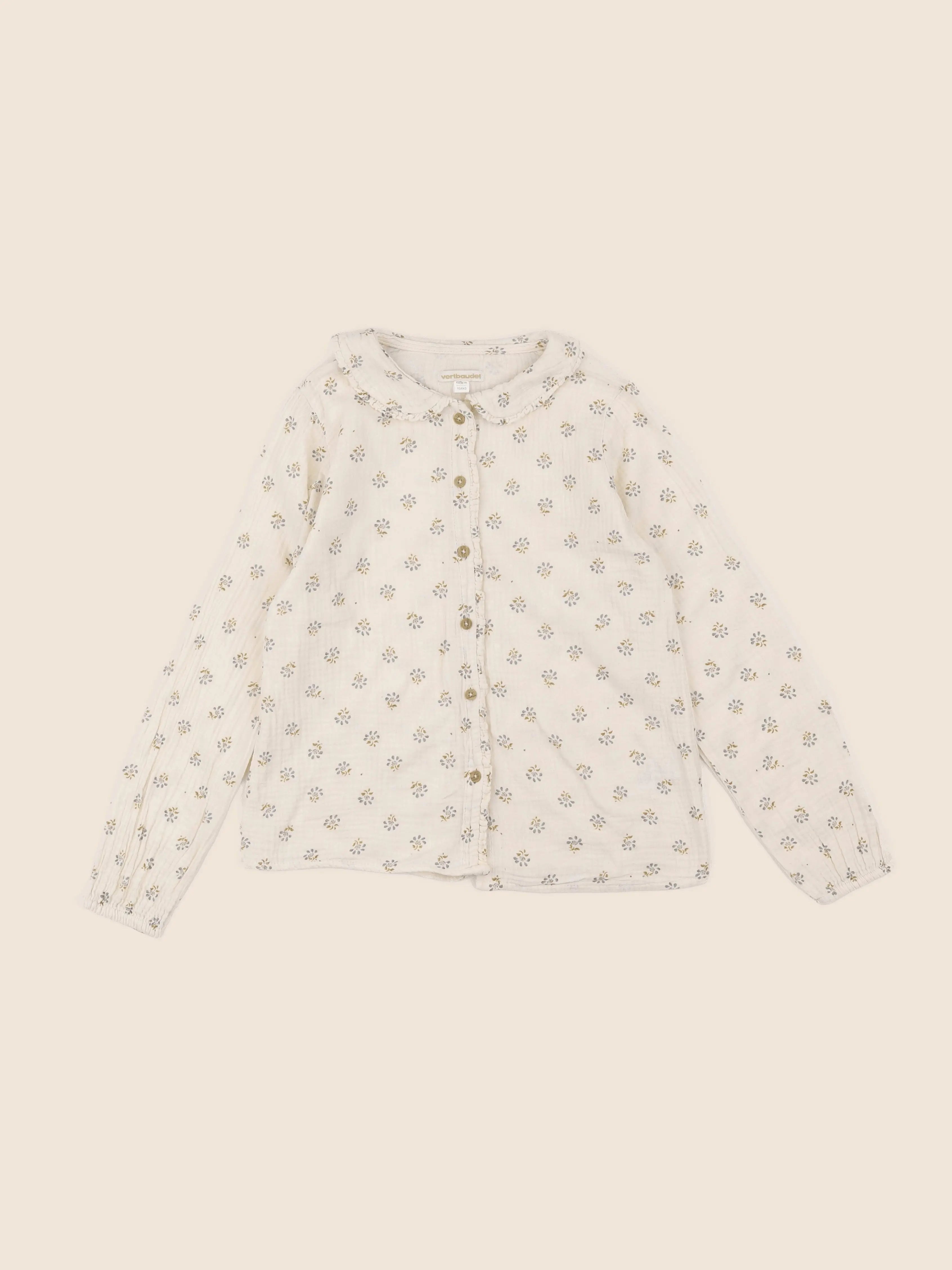 Vertbaudet - chemise beige - 10 ans