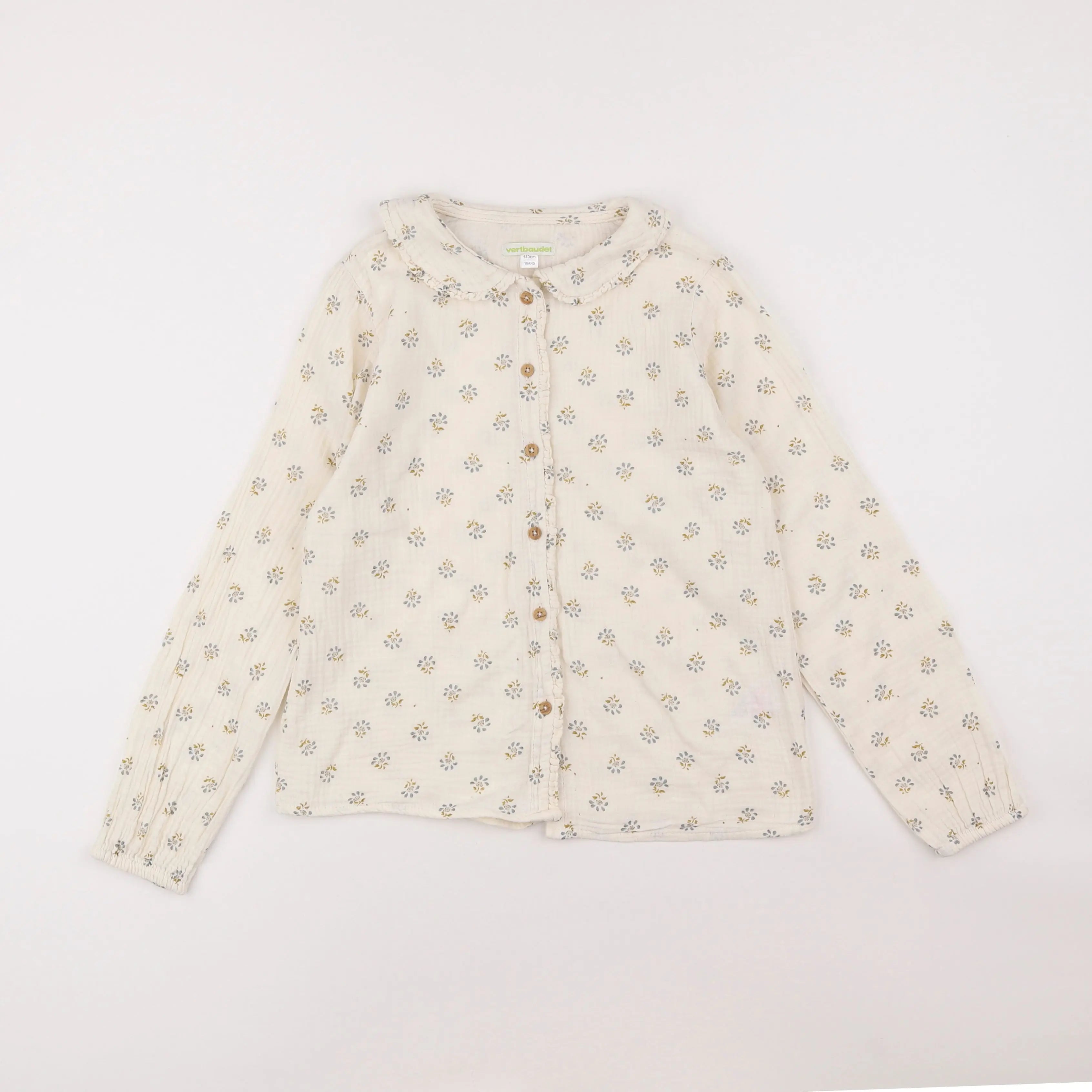 Vertbaudet - chemise beige - 10 ans