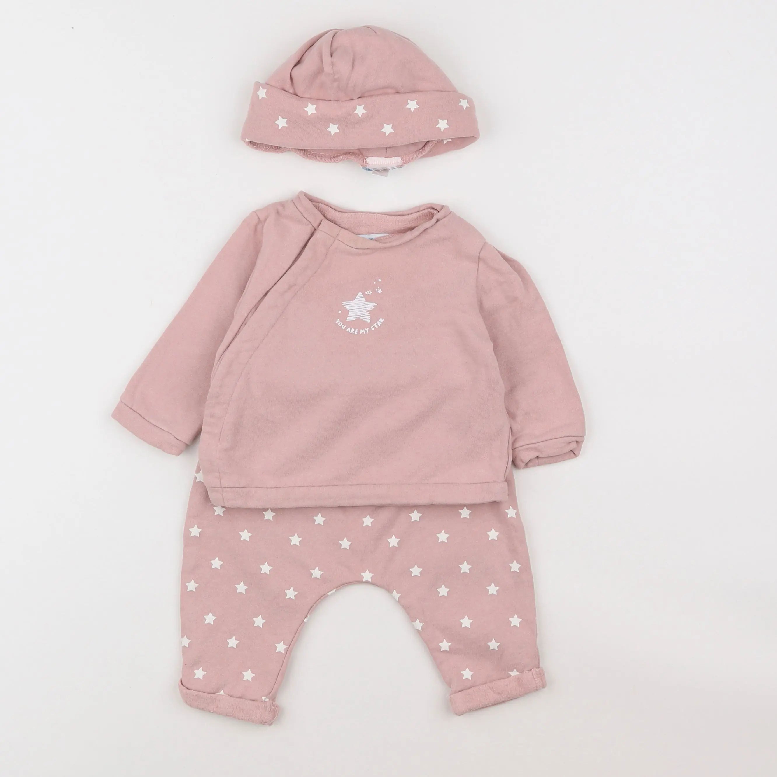 Vertbaudet - ensemble rose - 3 mois