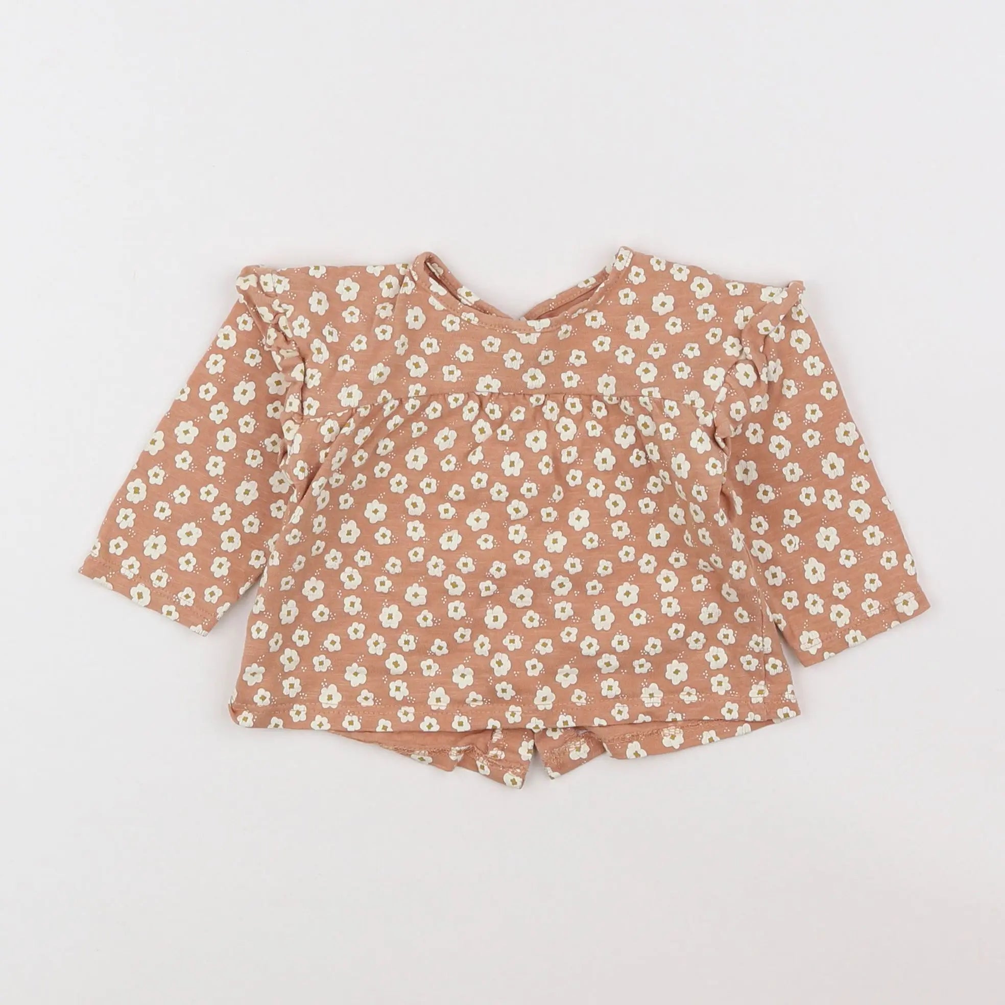 Vertbaudet - tee-shirt marron - 6 mois