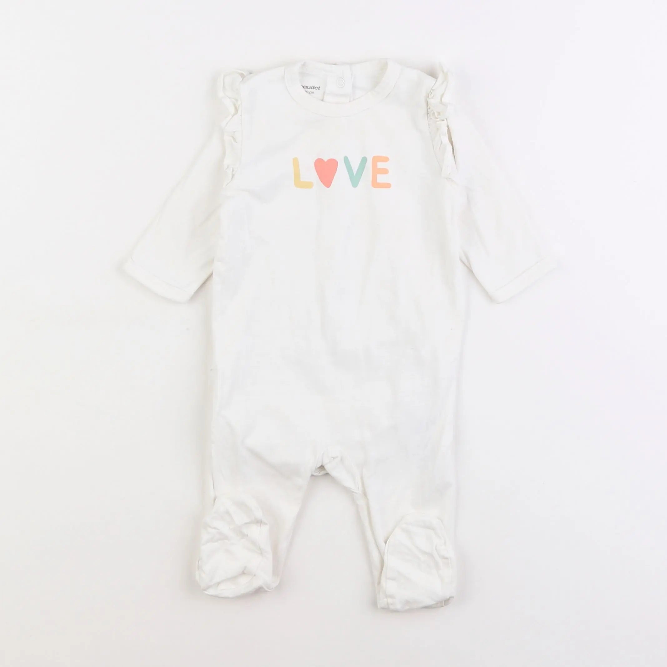 Vertbaudet - pyjama coton blanc - 3 mois