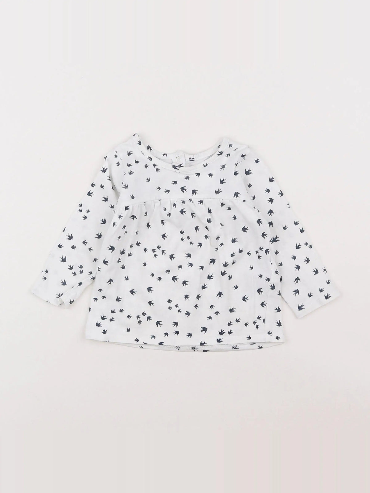 Vertbaudet - tee-shirt blanc, bleu - 6 mois