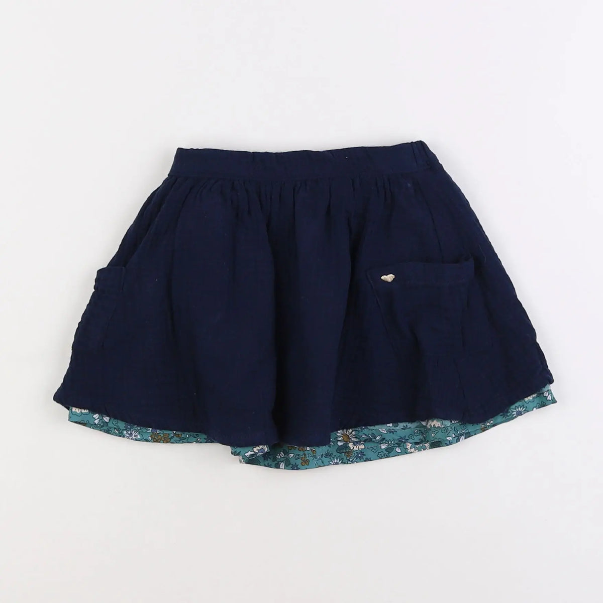 Vertbaudet - jupe réversible bleu - 2 ans