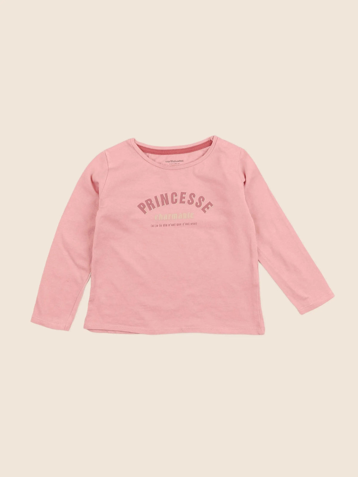 Vertbaudet - tee-shirt rose - 2 ans