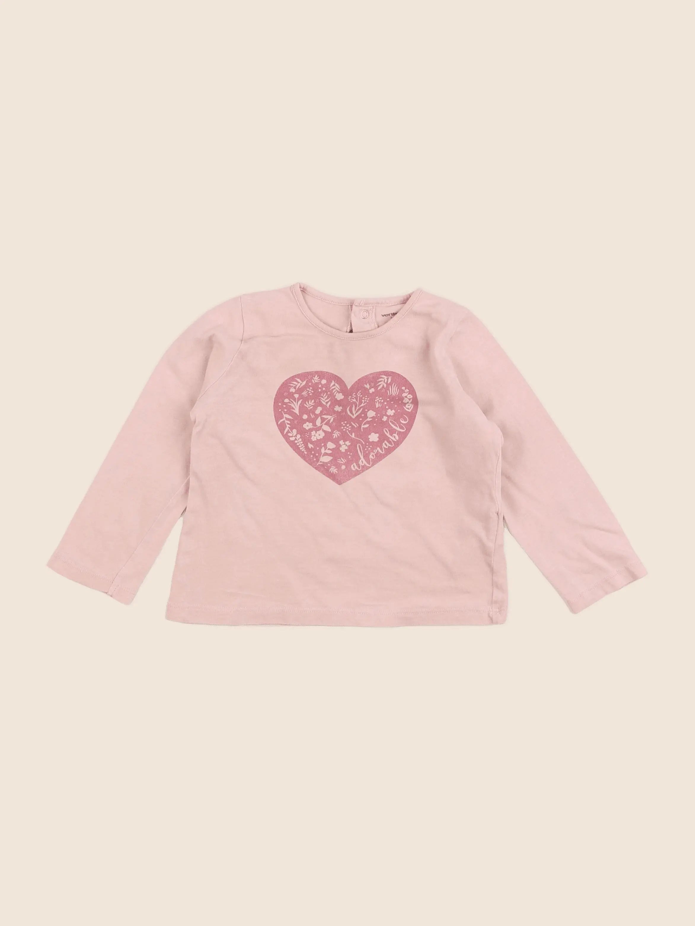 Vertbaudet - tee-shirt rose - 2 ans