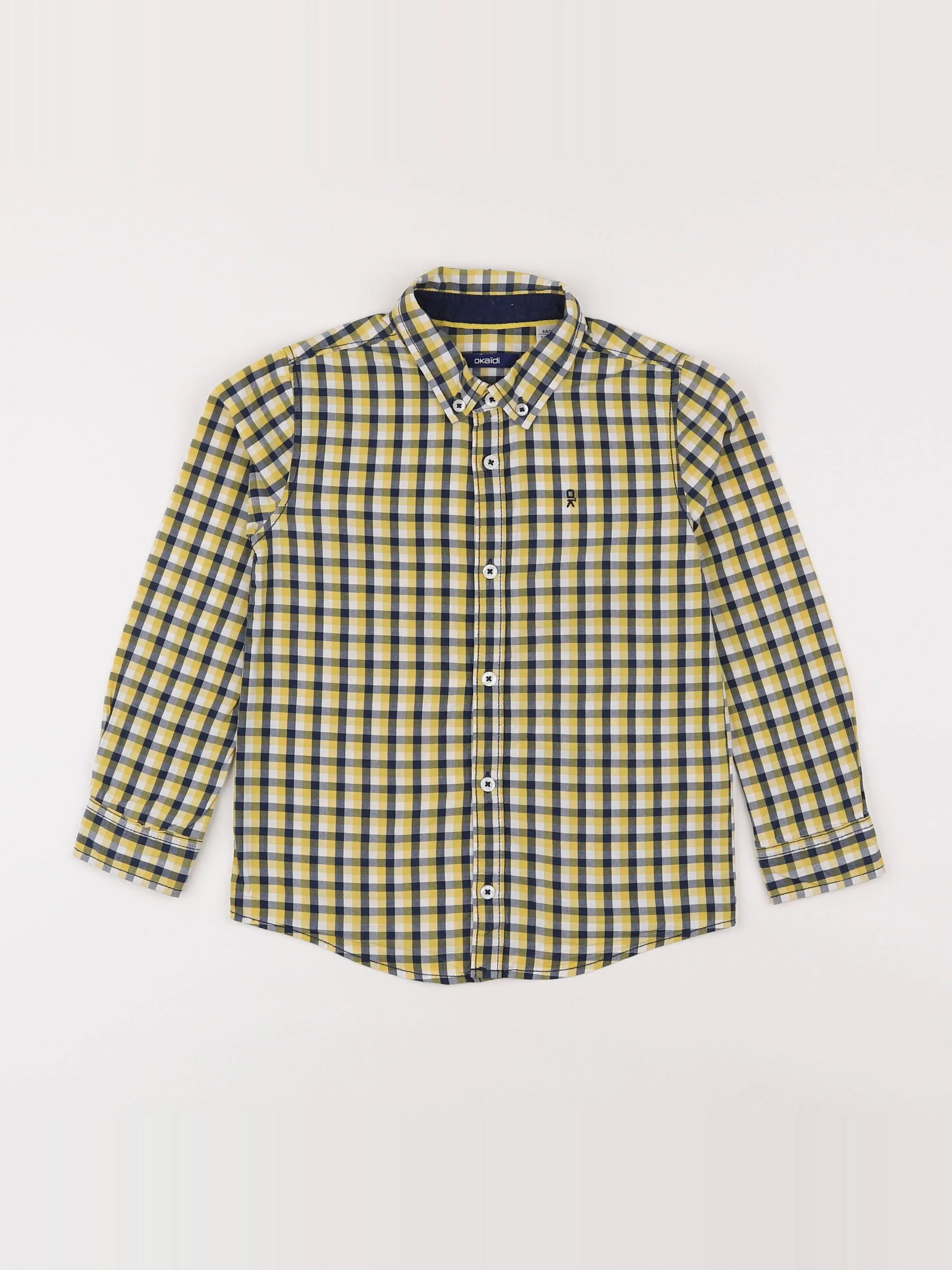 Okaidi - chemise jaune, bleu - 6 ans