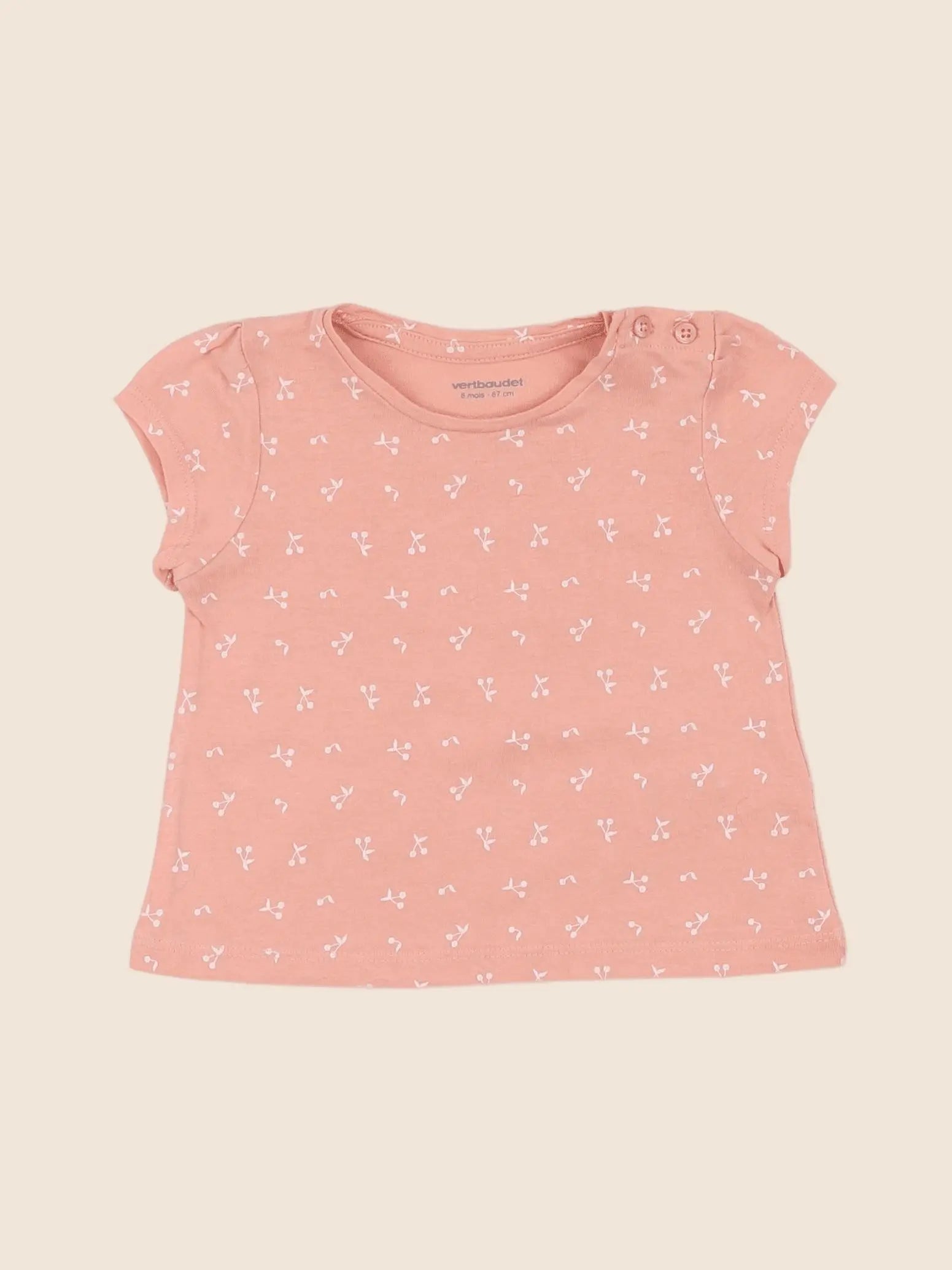 Vertbaudet - tee-shirt rose - 6 mois