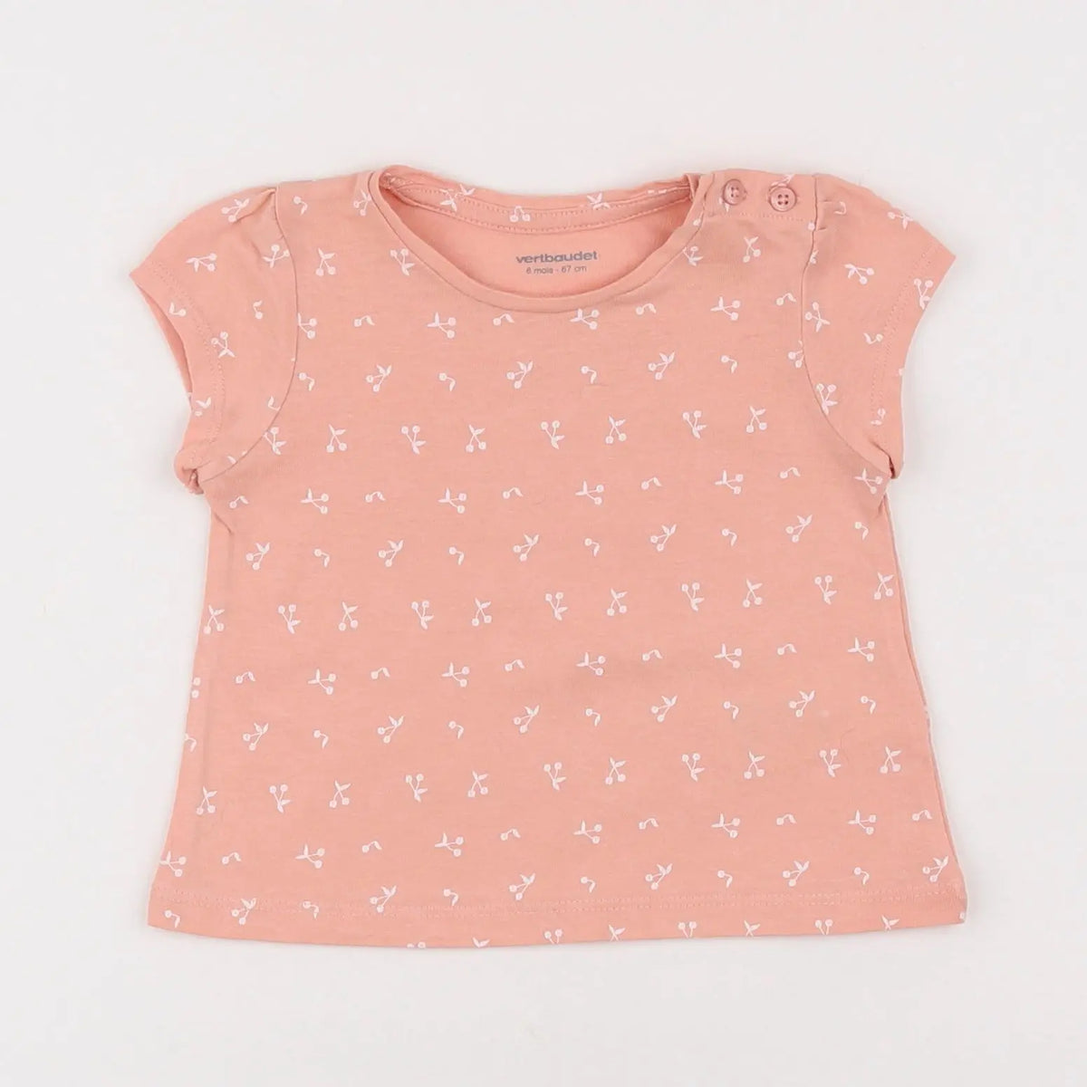 Vertbaudet - tee-shirt rose - 6 mois