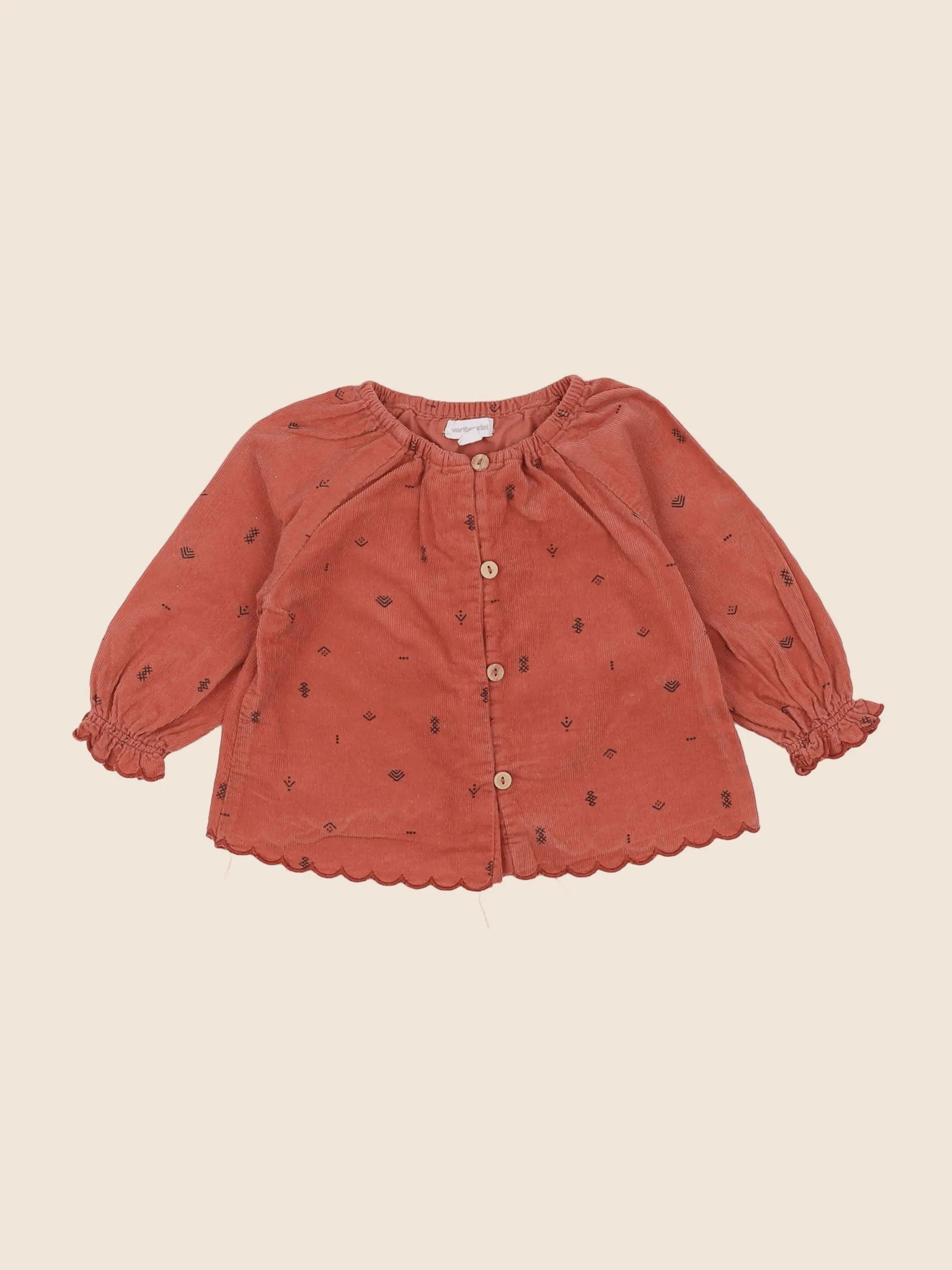 Vertbaudet - chemise orange - 6 mois