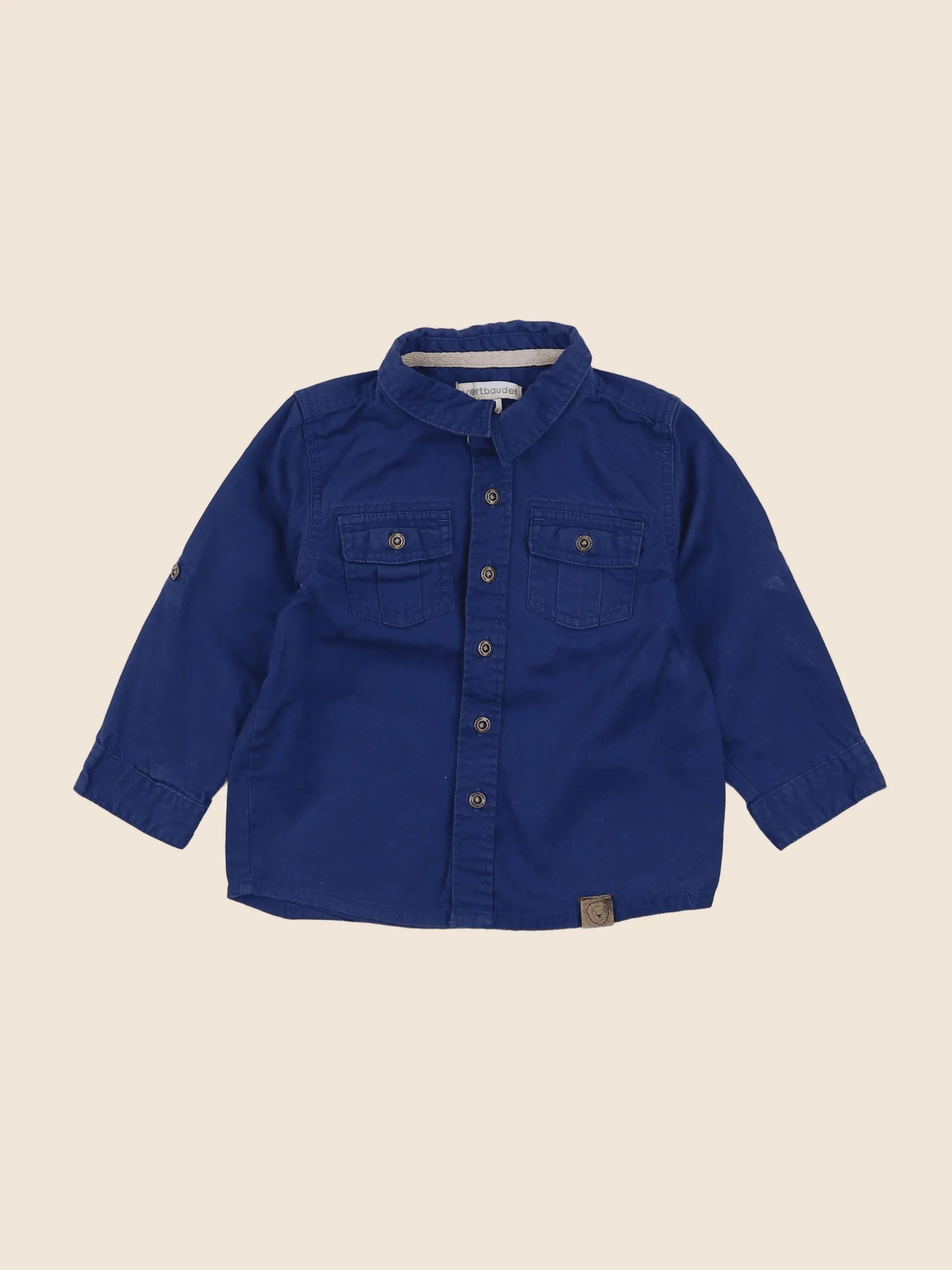 Vertbaudet - chemise bleu - 18 mois