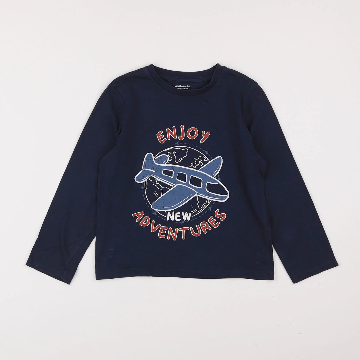 Vertbaudet - tee-shirt bleu - 6 ans