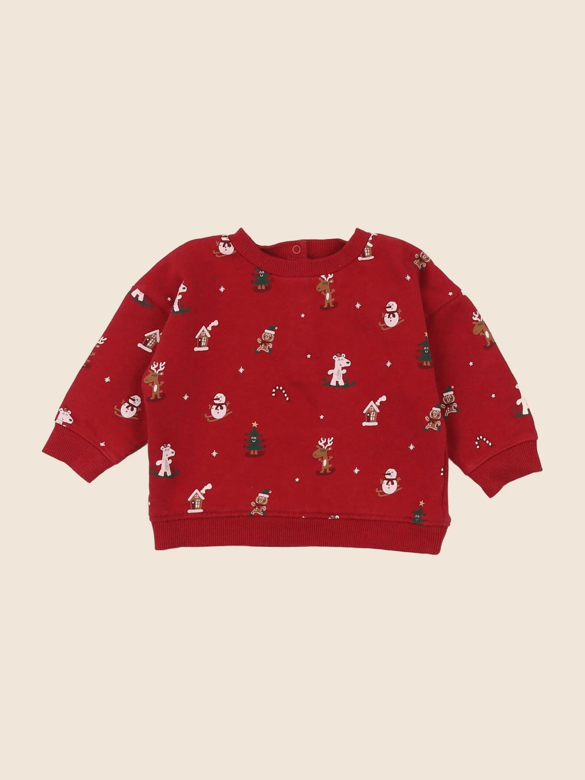 Vertbaudet - sweat rouge - 9 mois