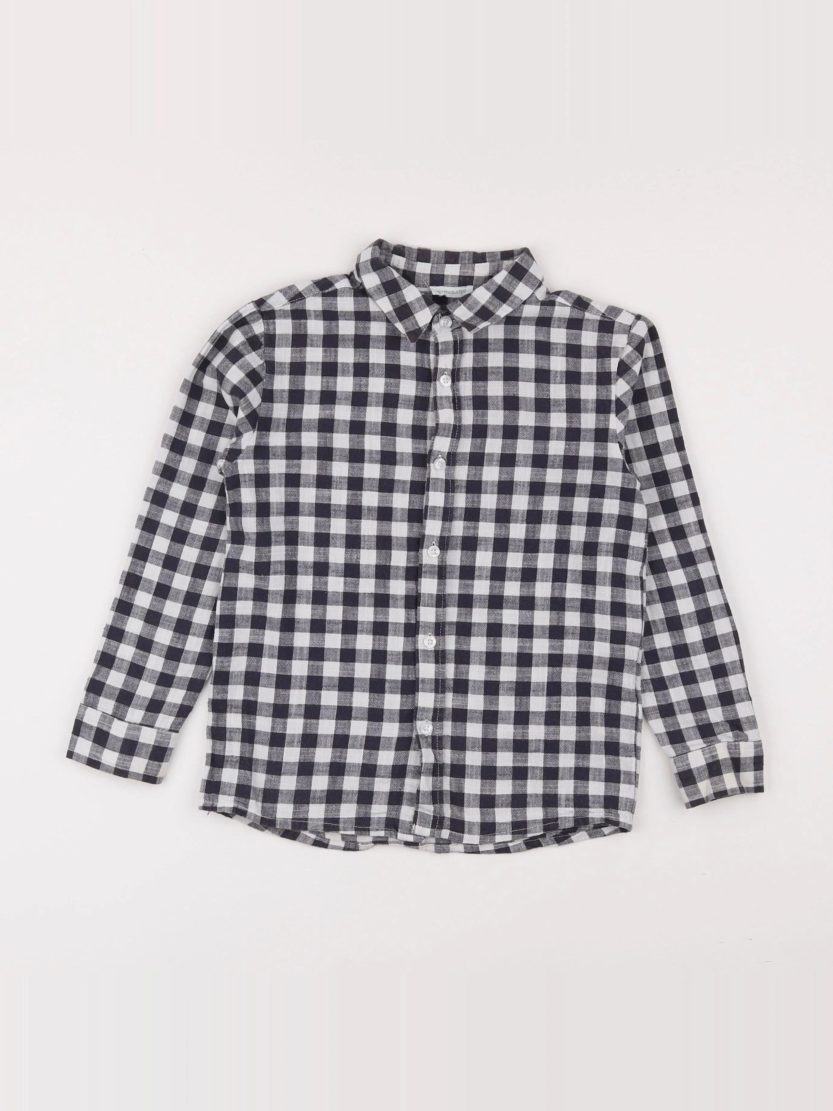 Vertbaudet - chemise blanc, noir - 8 ans
