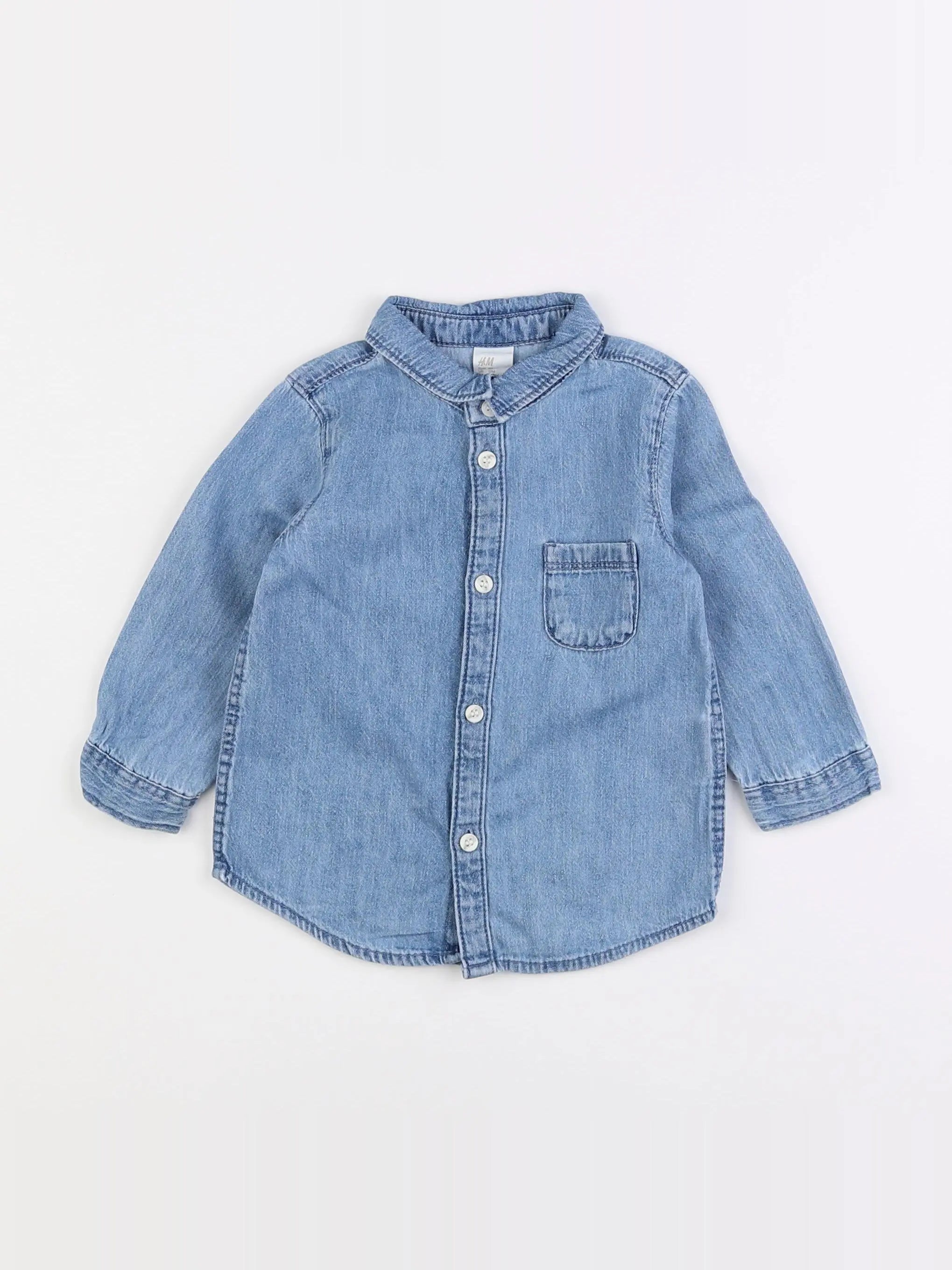 H&M - chemise bleu - 9/12 mois