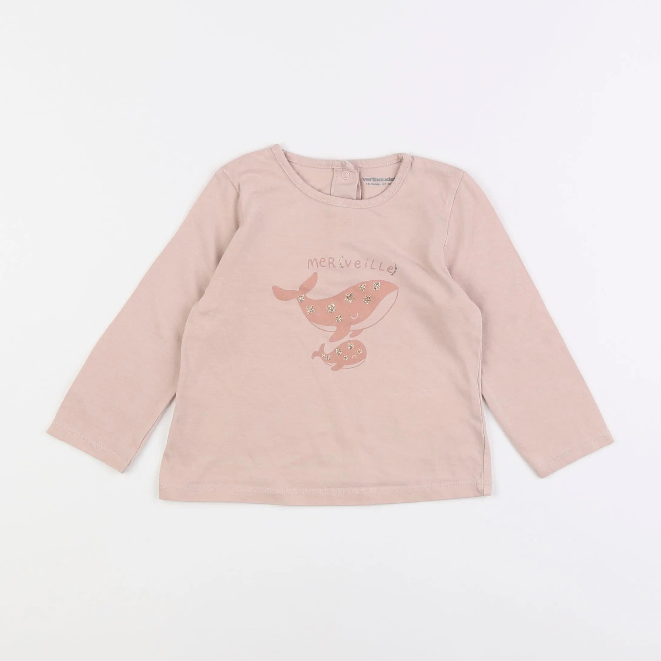 Vertbaudet - tee-shirt beige - 18 mois