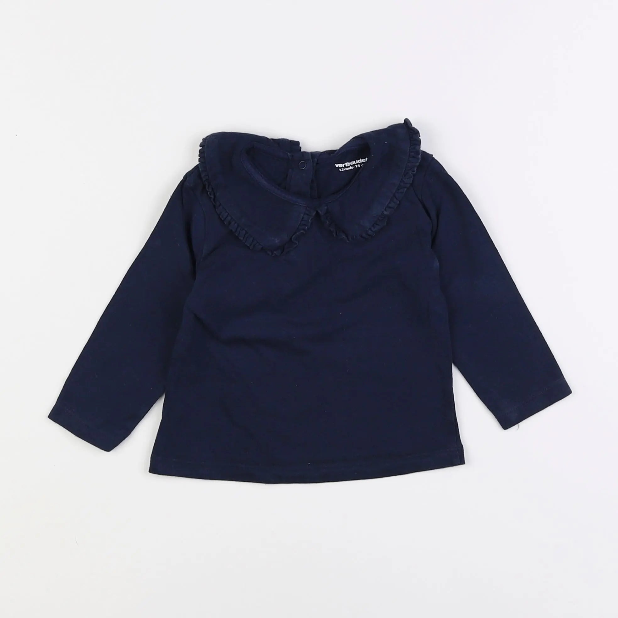 Vertbaudet - tee-shirt bleu - 12 mois