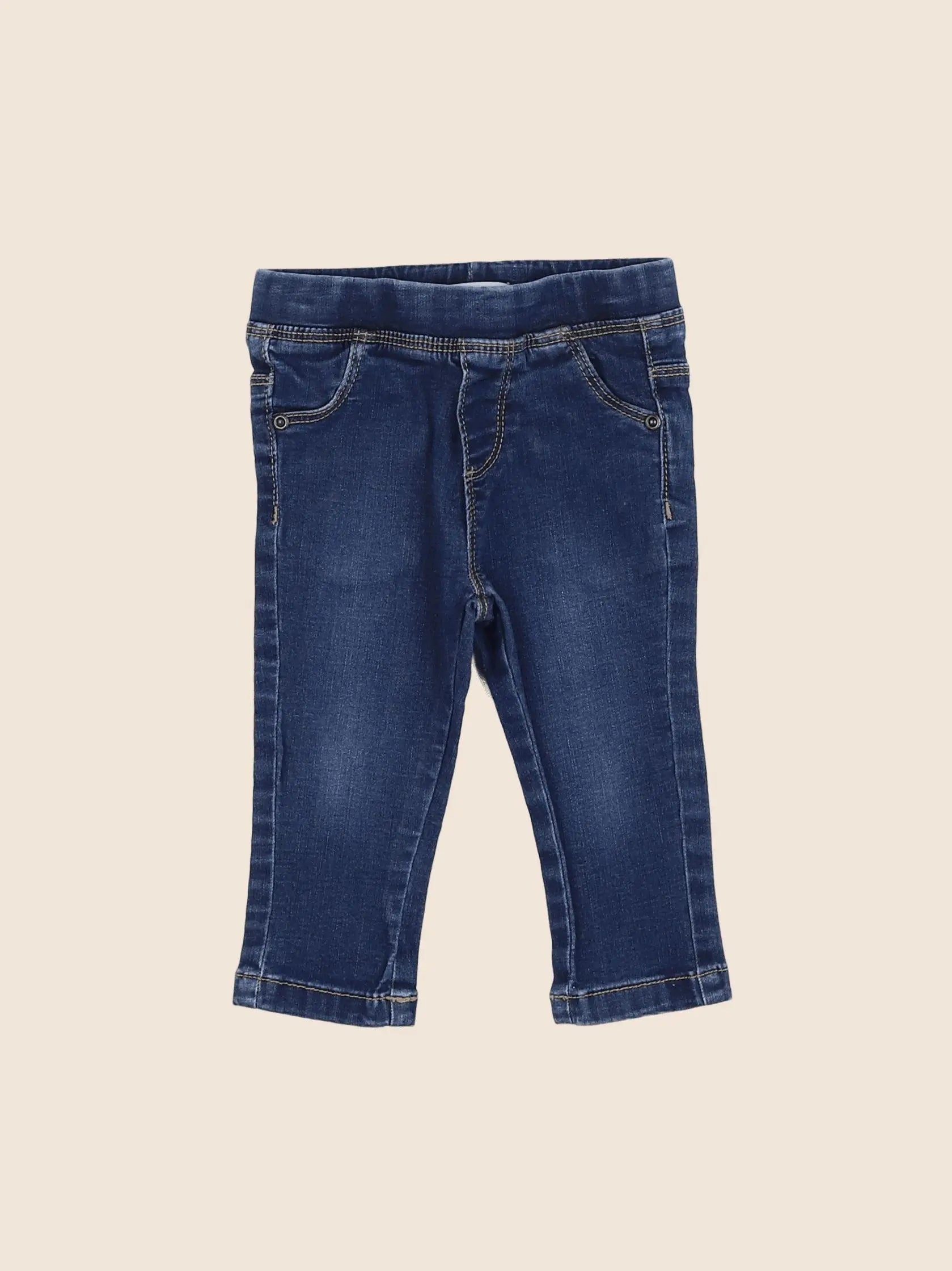 Vertbaudet - jegging bleu - 12 mois