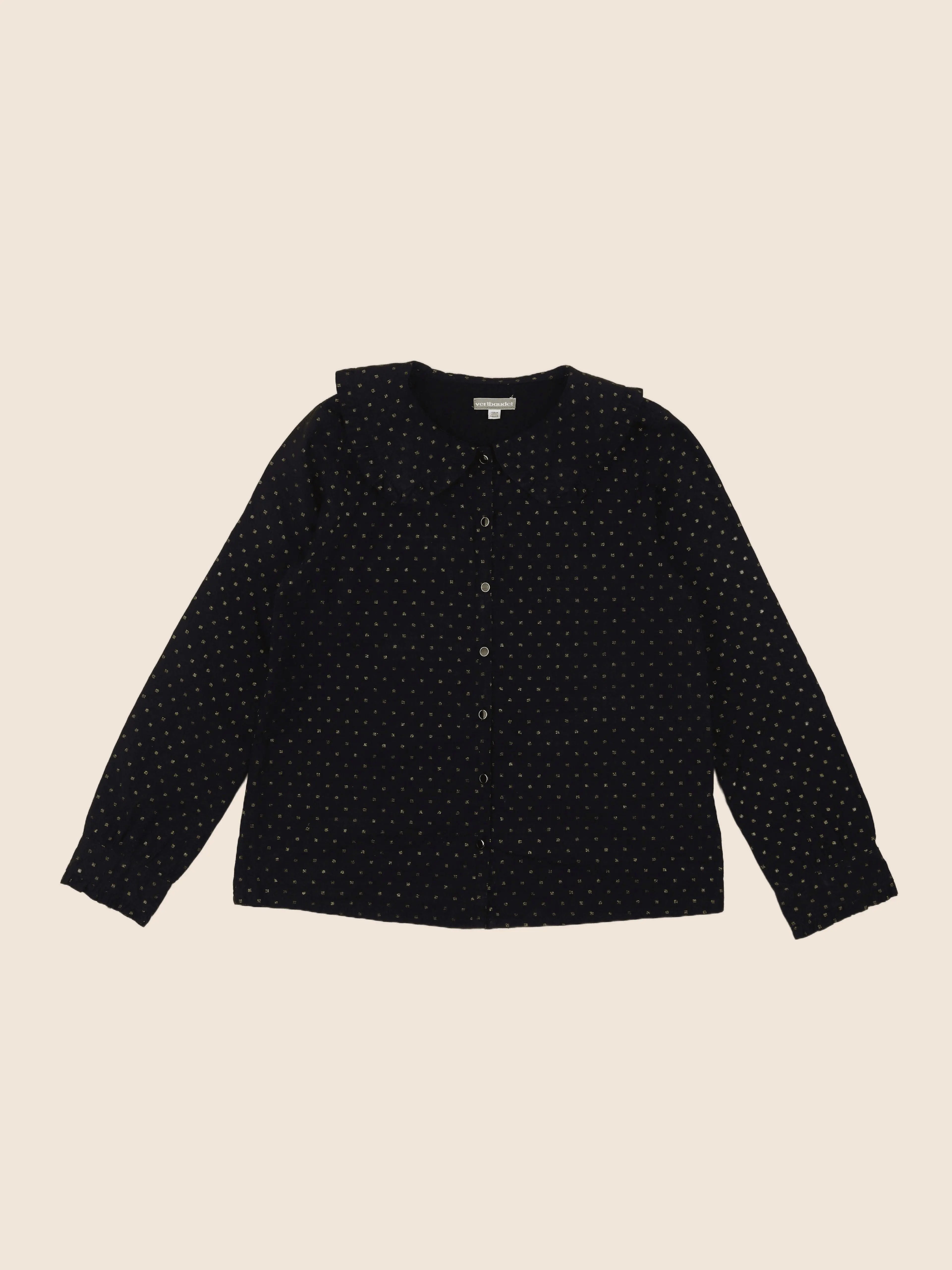 Vertbaudet - blouse noir, or - 14 ans