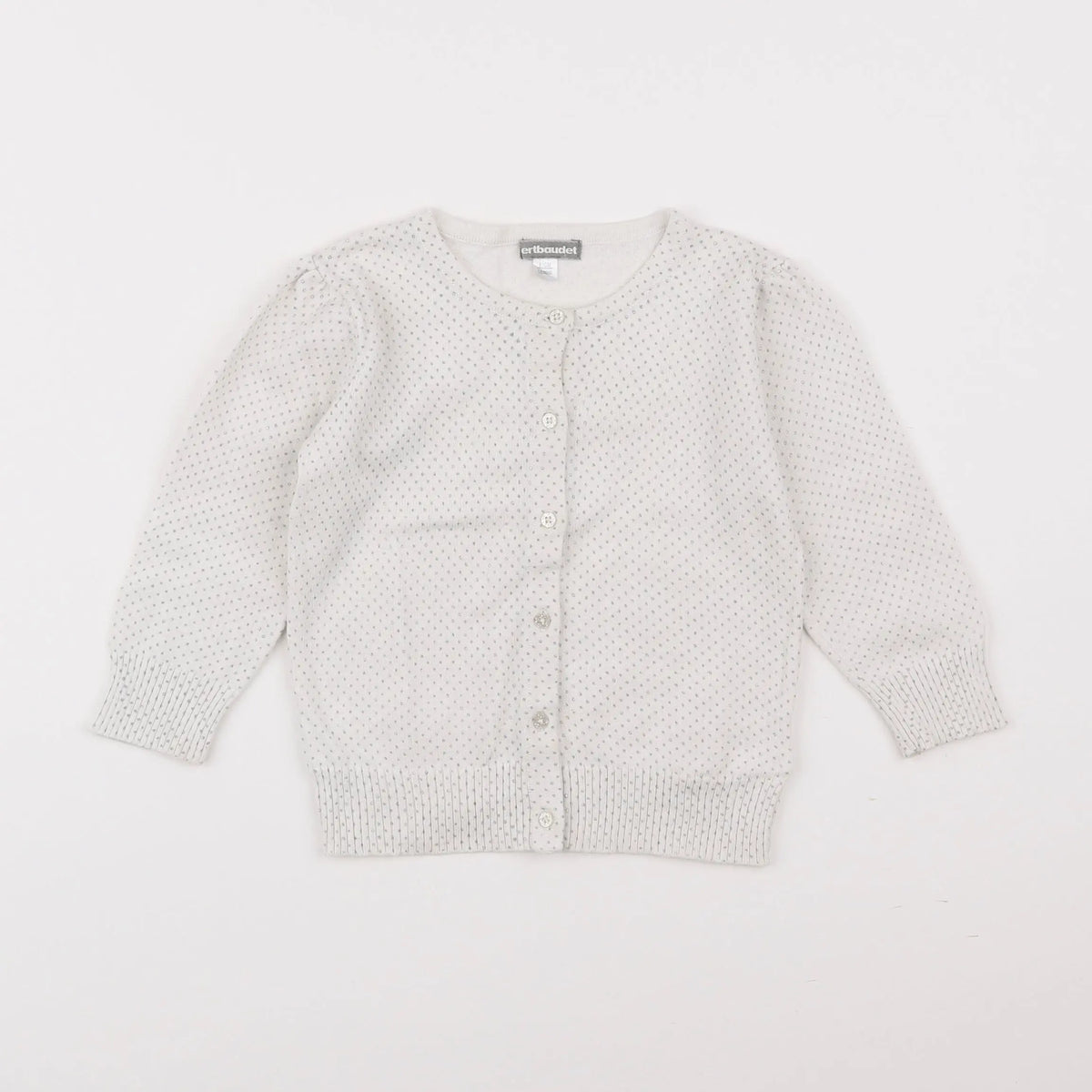 Vertbaudet - gilet argent, blanc - 18 mois