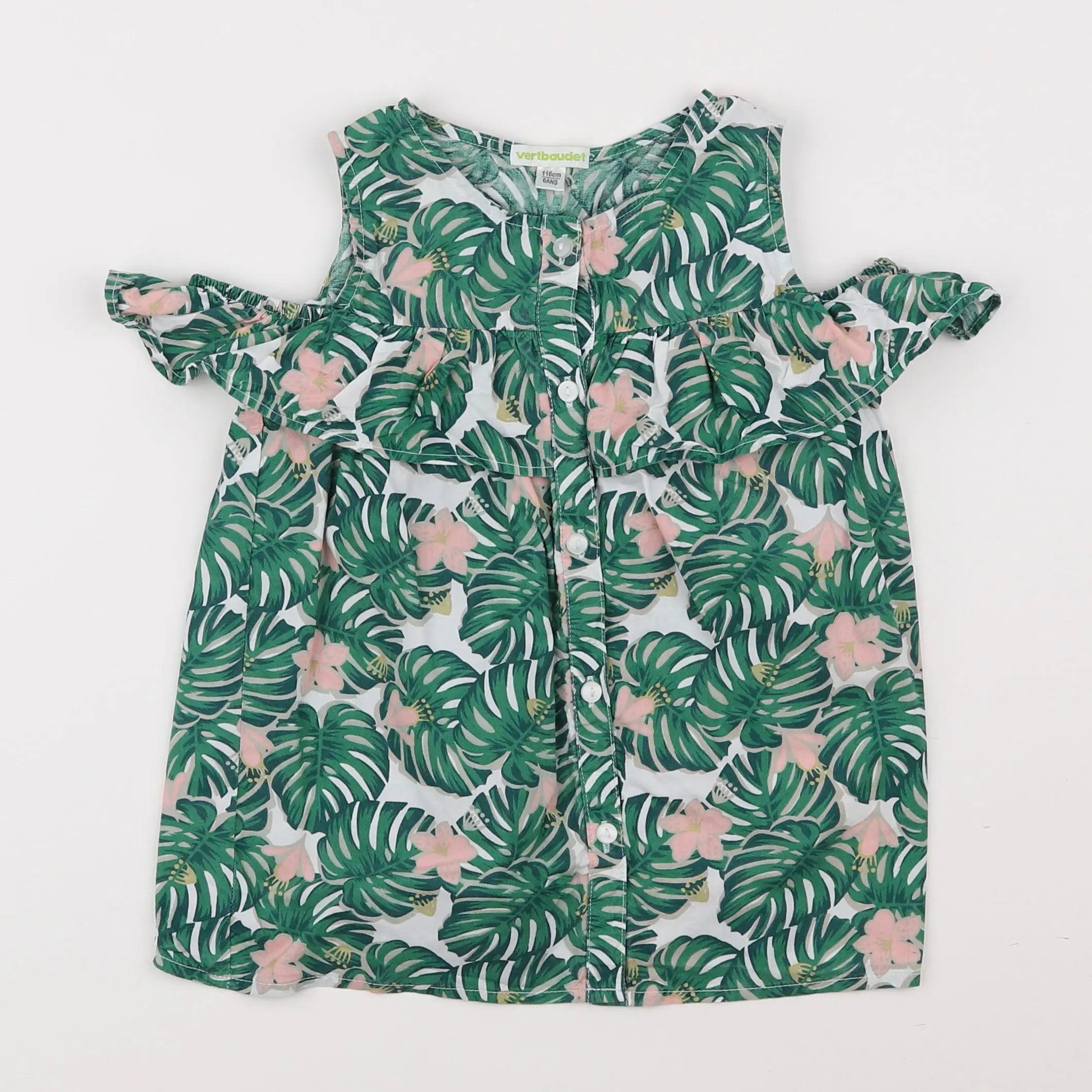 Vertbaudet - blouse vert - 6 ans