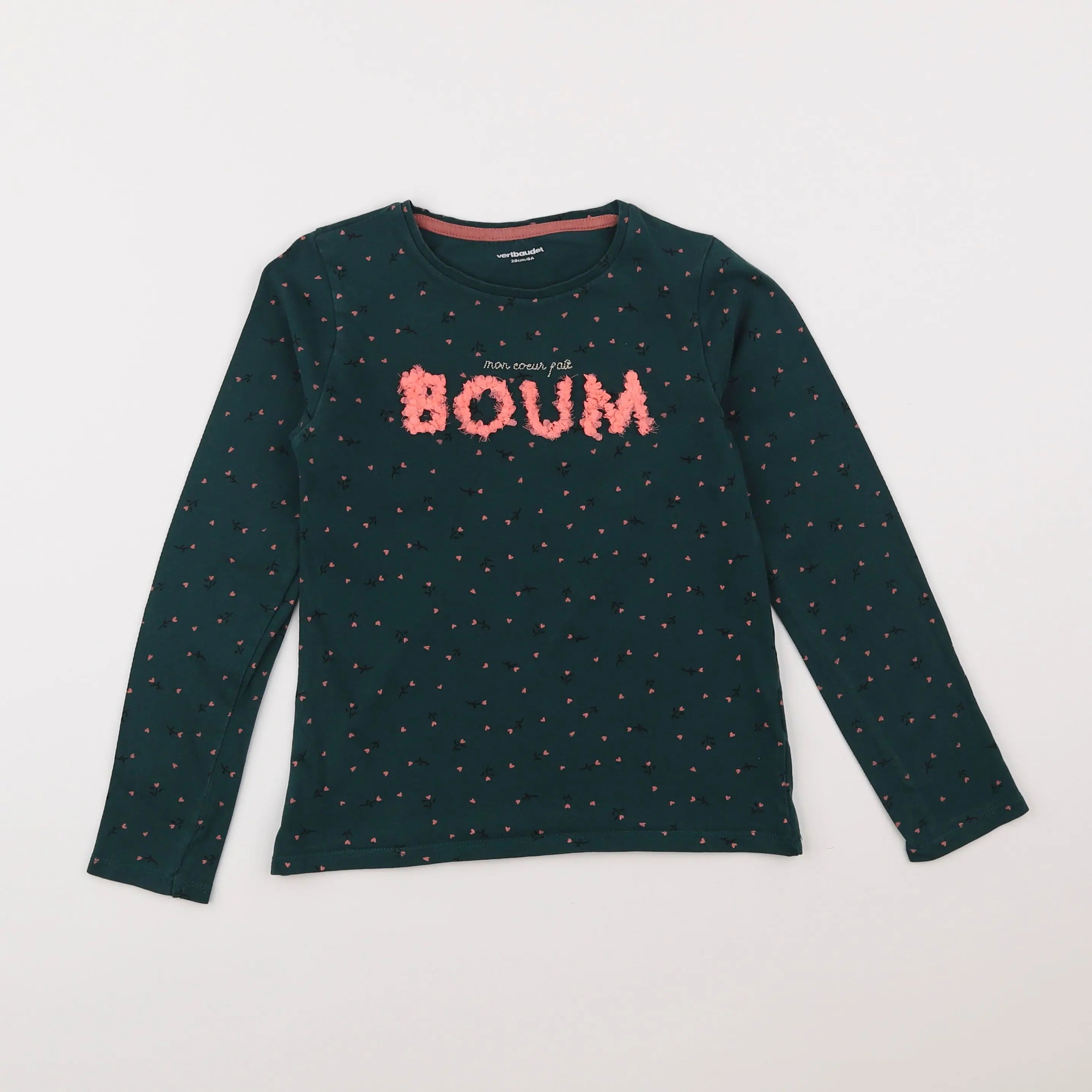 Vertbaudet - tee-shirt vert - 8 ans