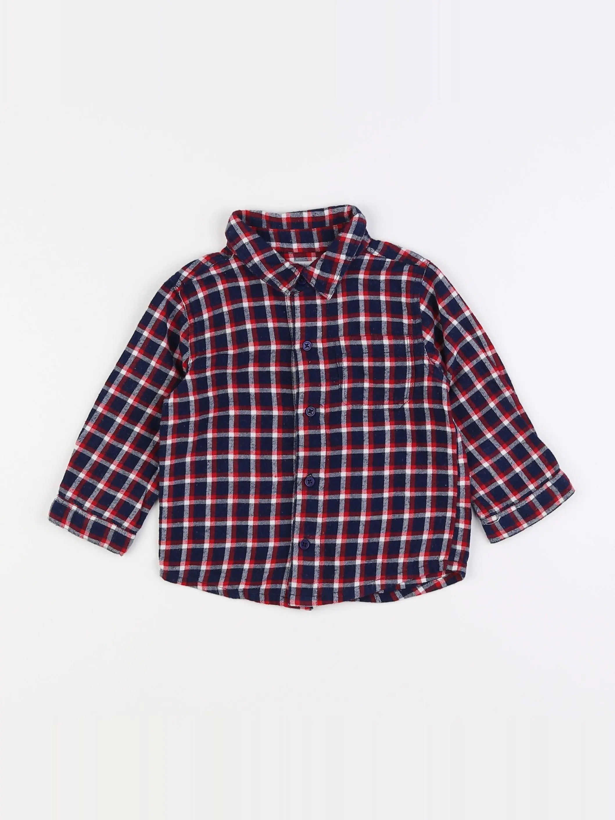 Boutchou - chemise rouge - 12 mois